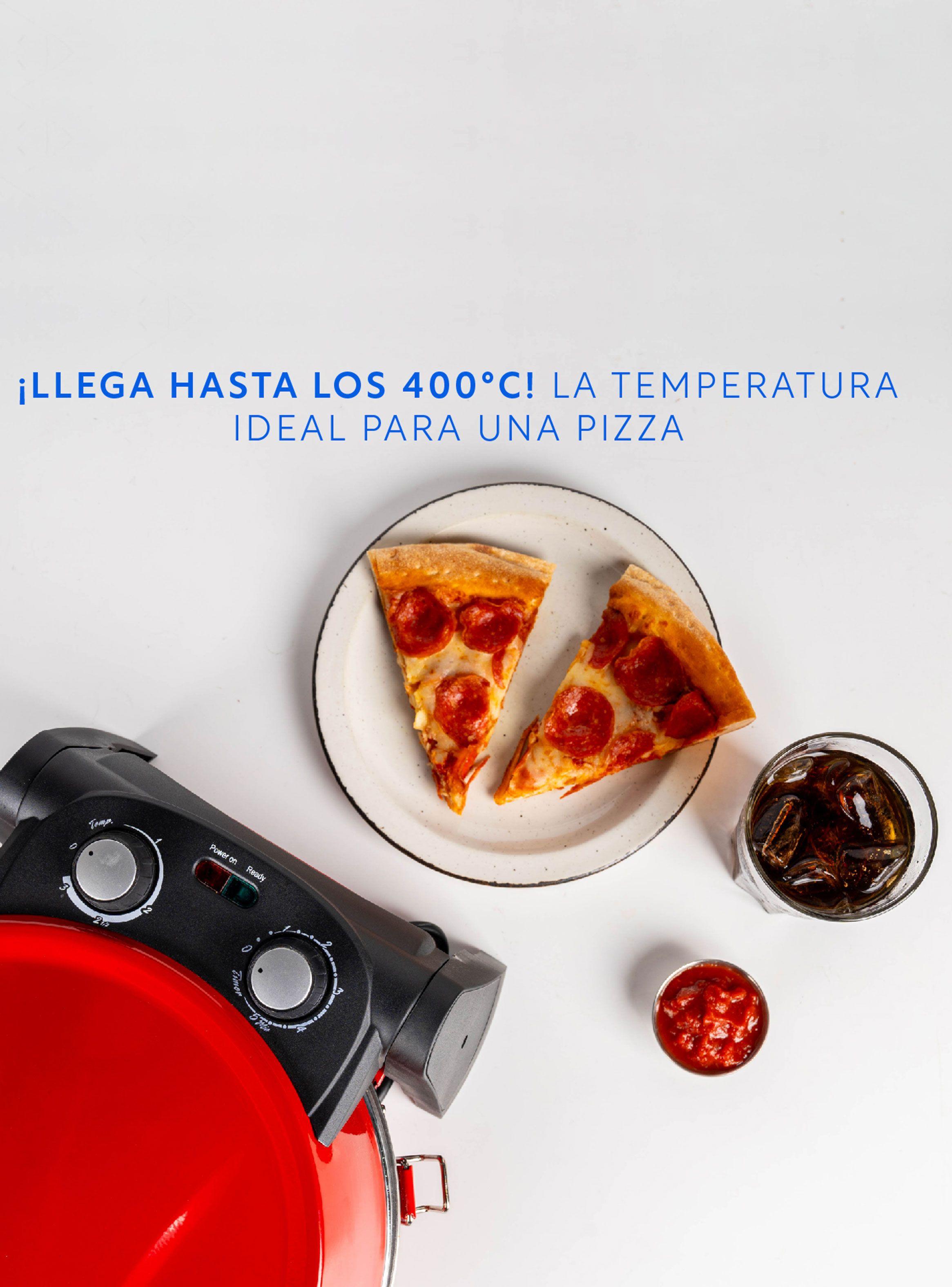 Horno Pizza Oven 1200W 30 cm Rojo-7