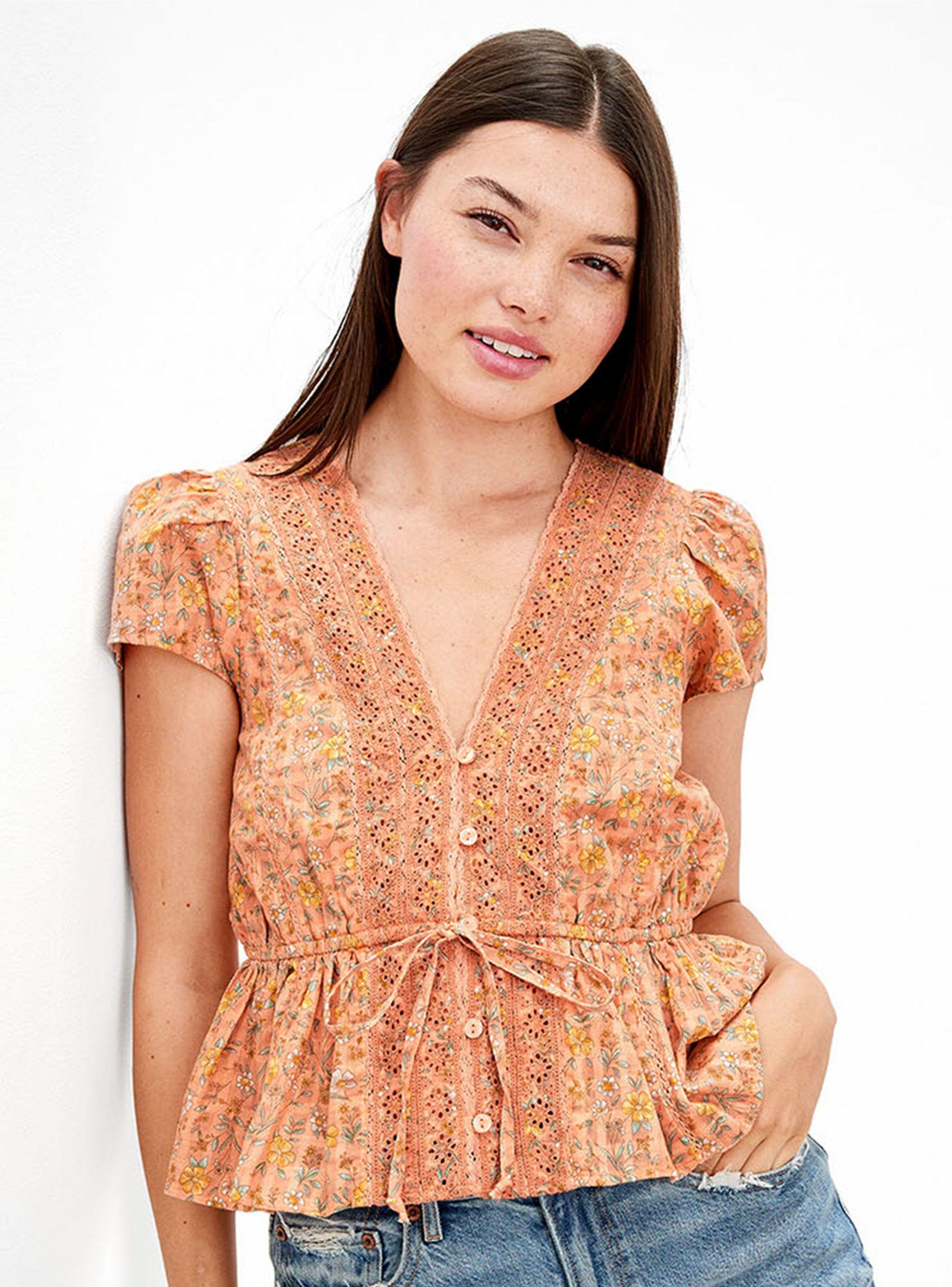 Blusa Escote V Lazo en Frente-0