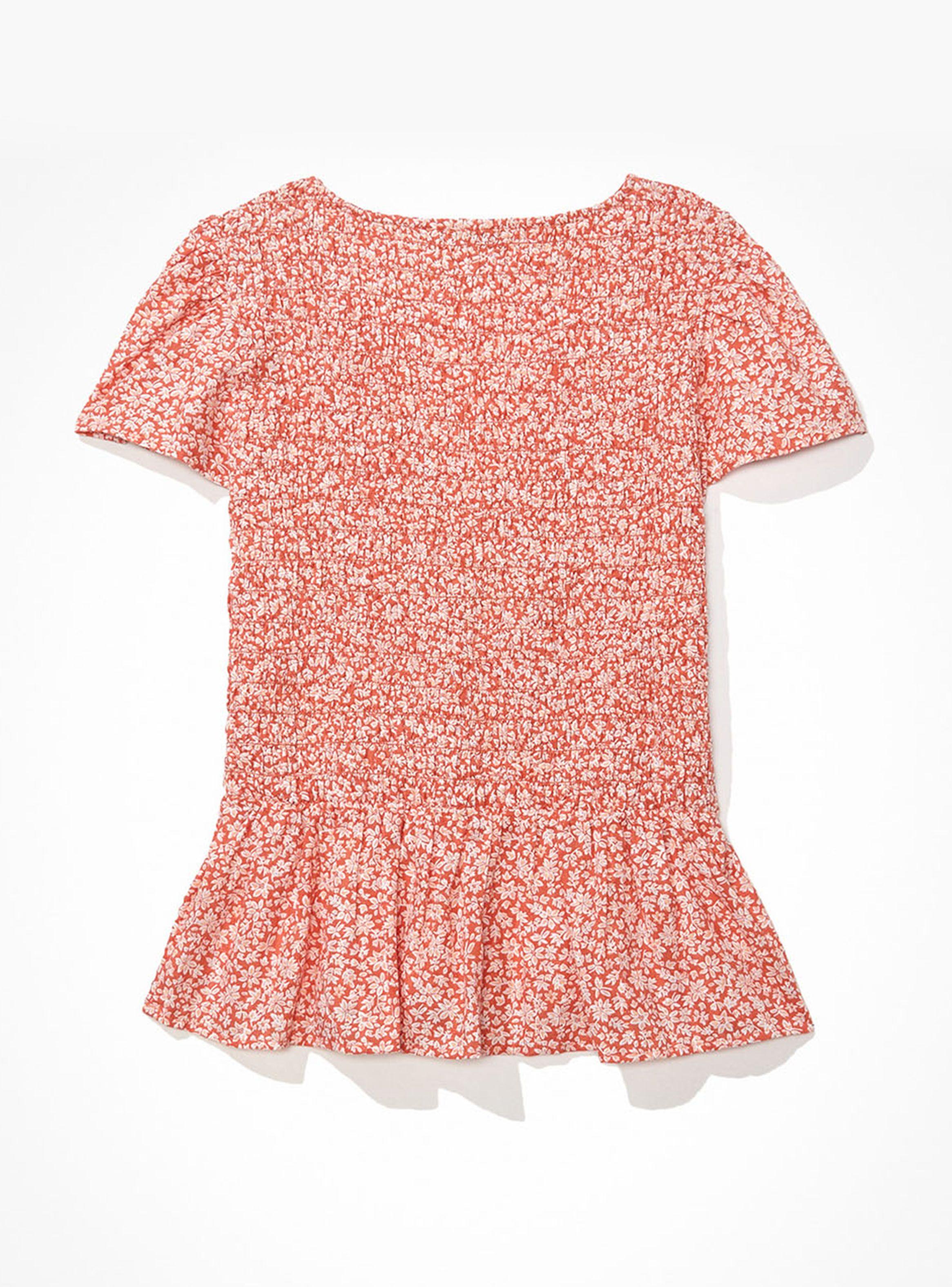 Blusa Babydoll Cuello V Smocked-3