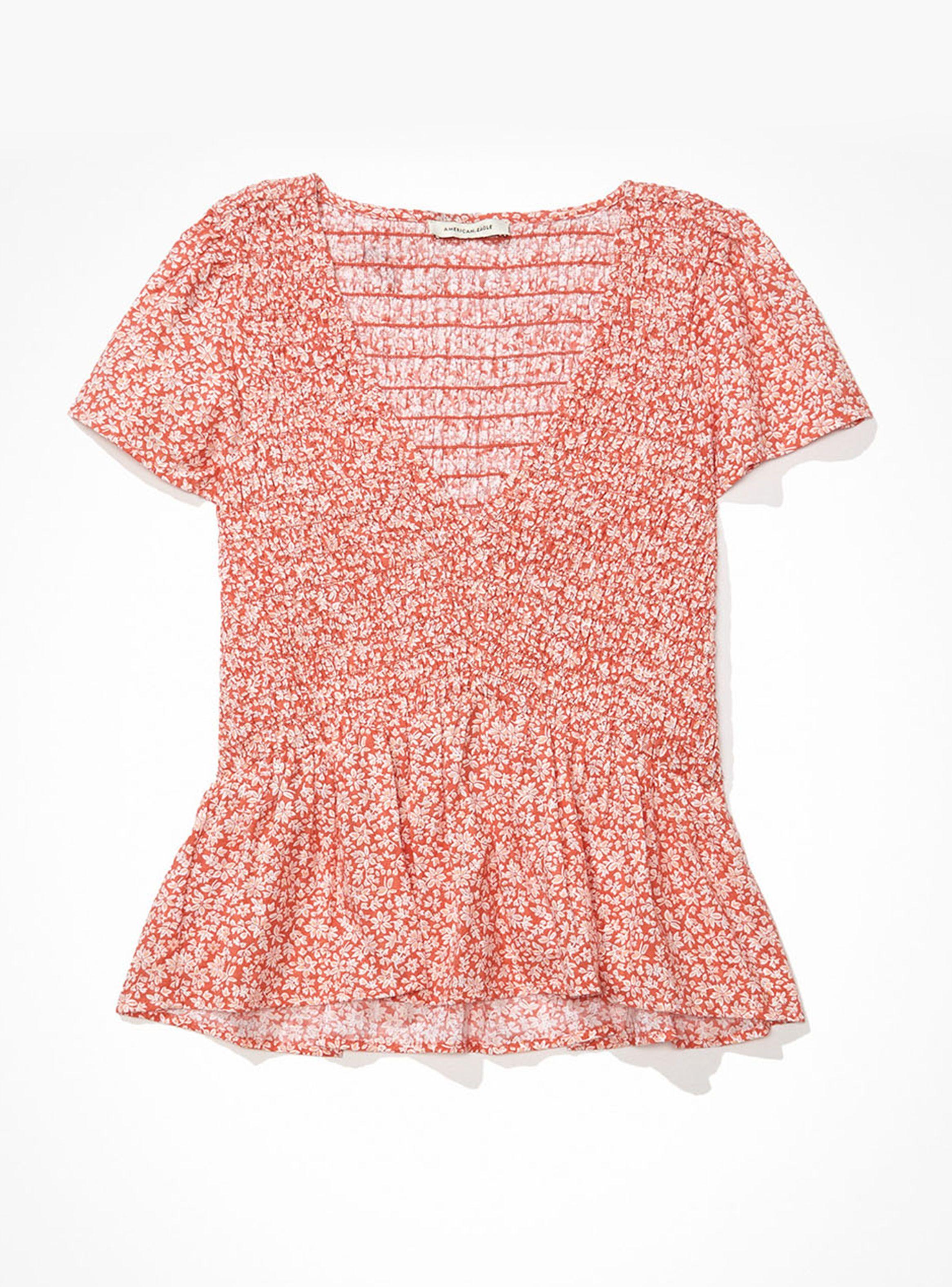 Blusa Babydoll Cuello V Smocked-2