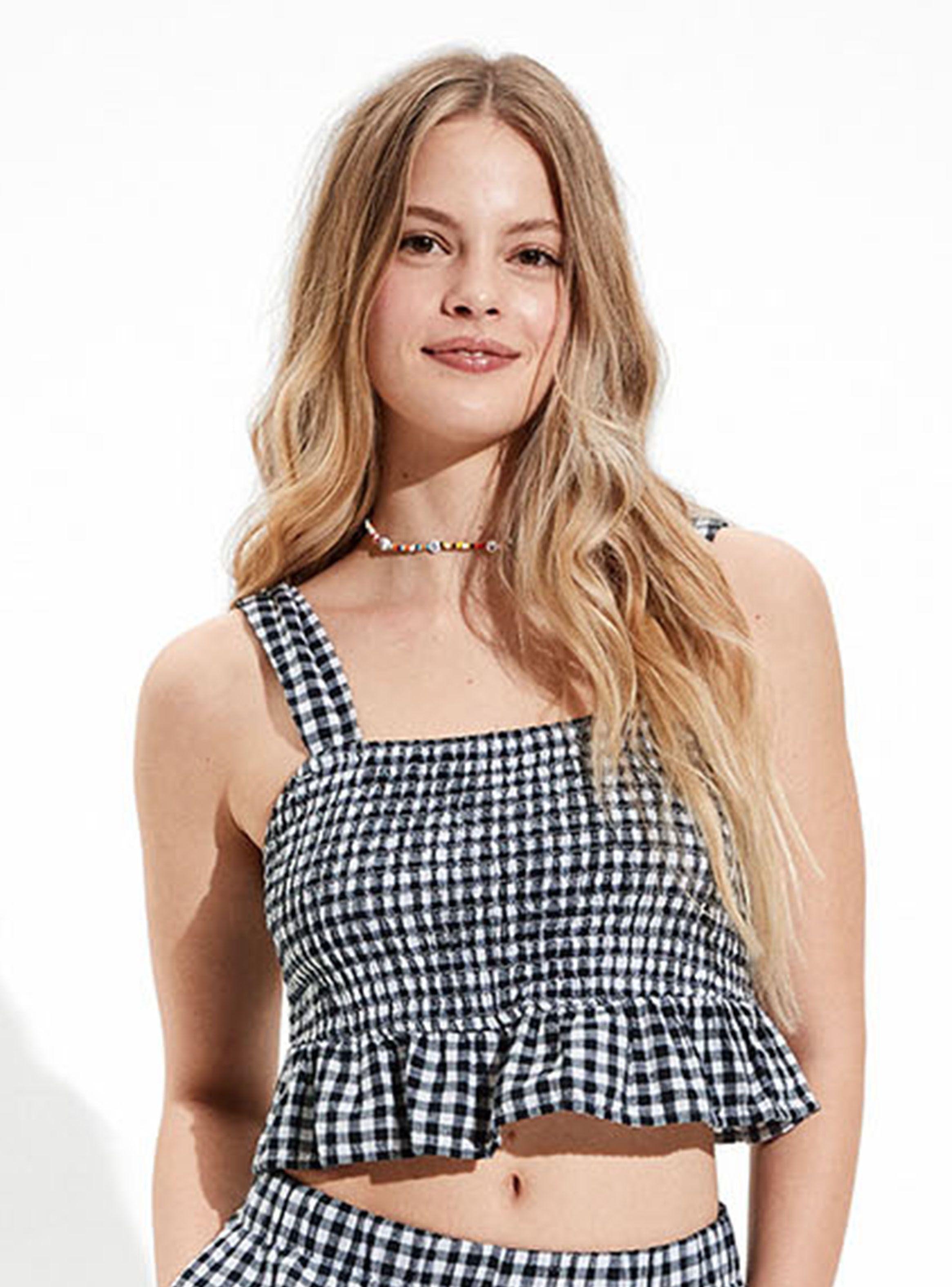 Crop Cami Smocked Cierre Tiritas-0