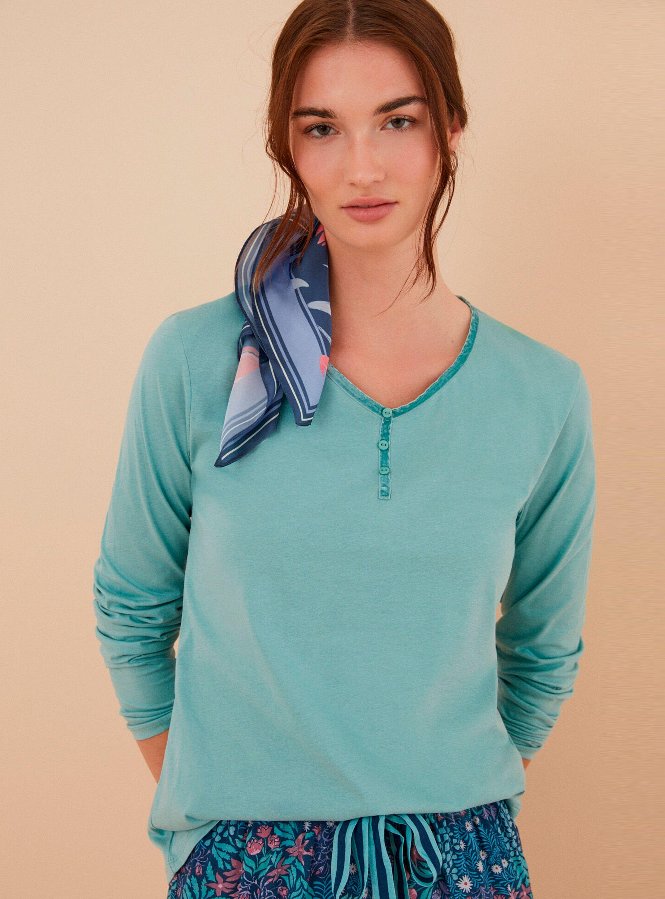 Polera Algodón Detalle de Tapeta Botones-0