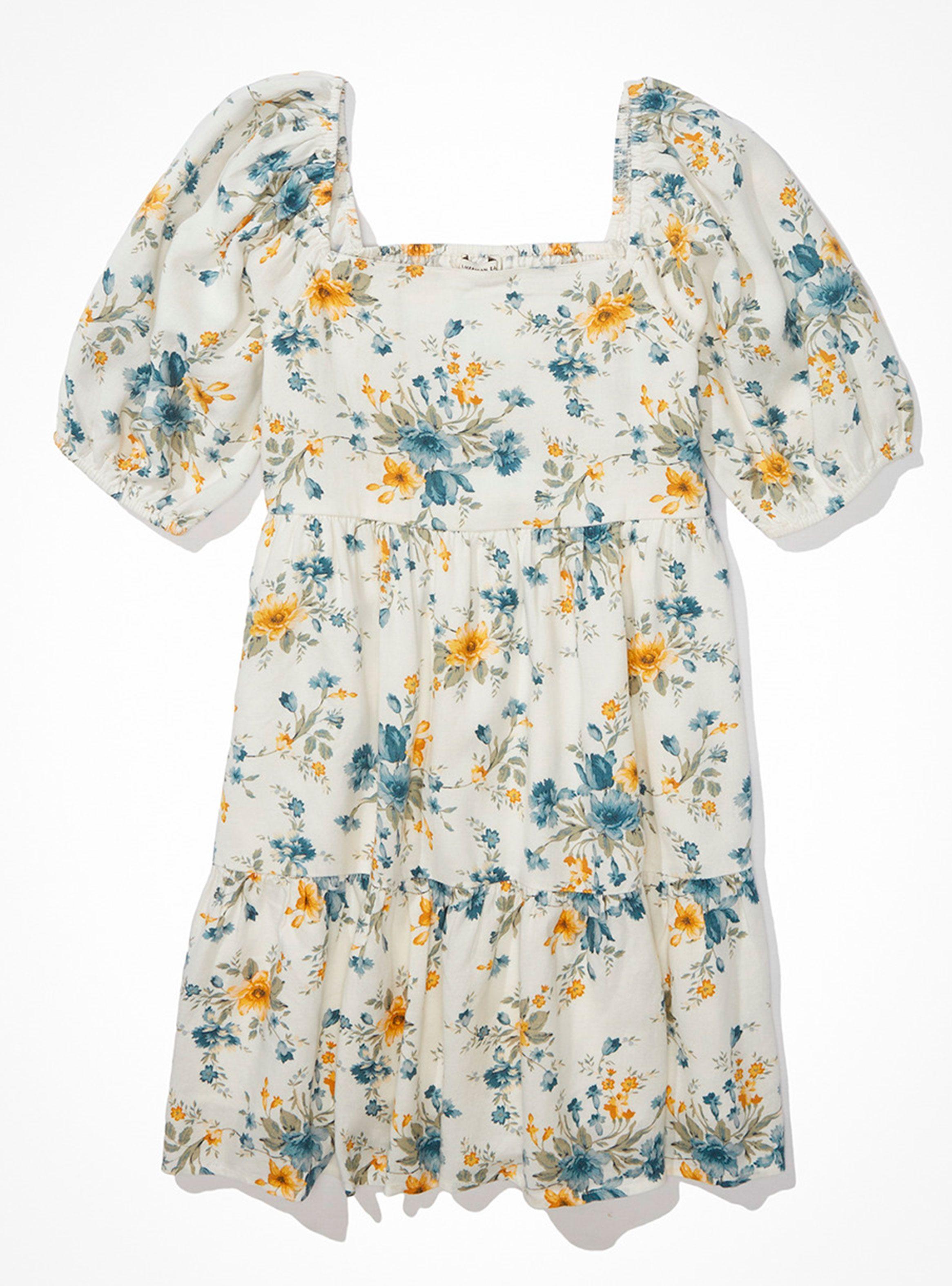 Vestido Corto Square Neck Printed Babydoll-2