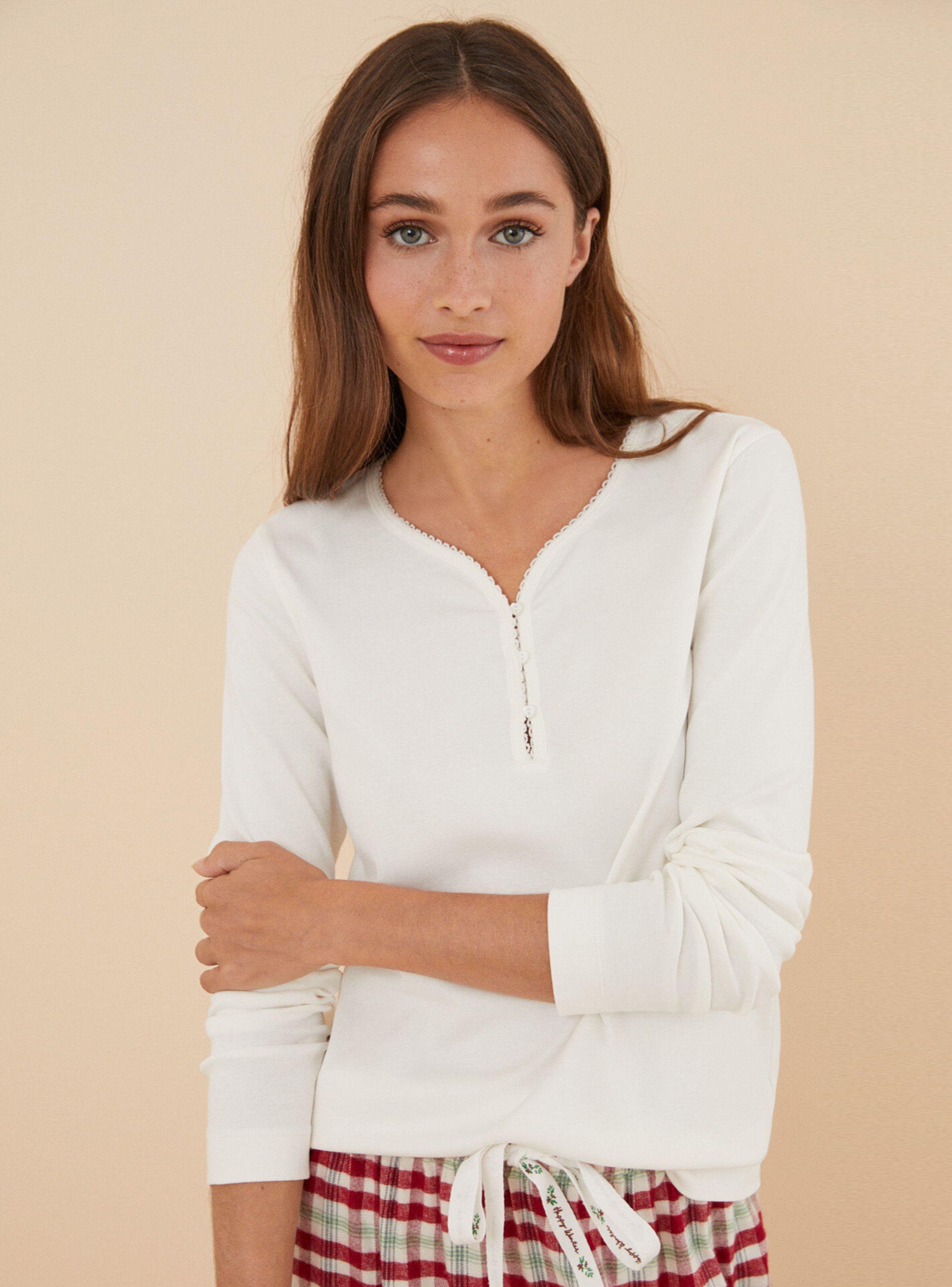 Polera Manga Larga con Detalles  Algodón-0