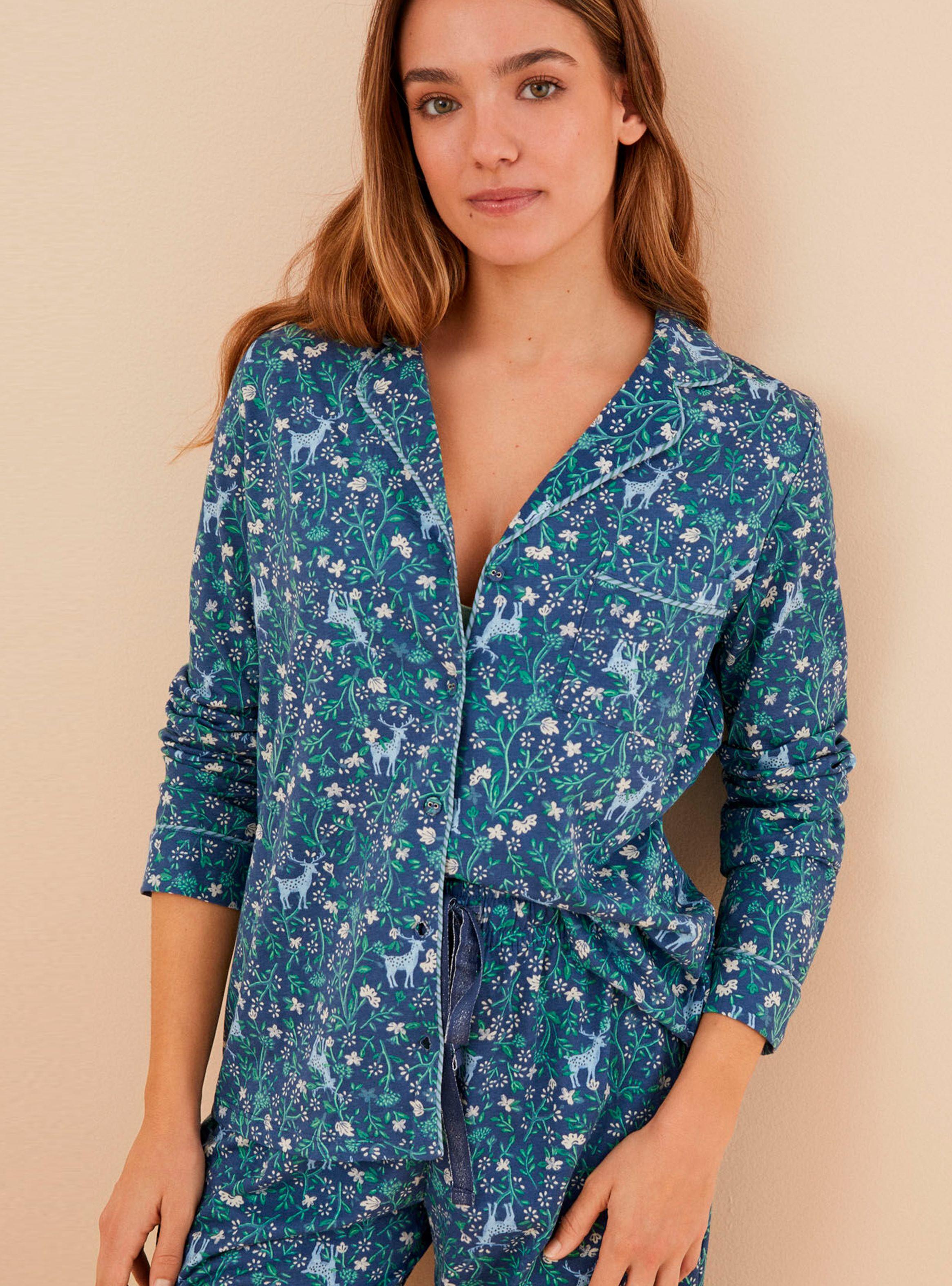 Pijama Camisero Algodón Flores Animal-2