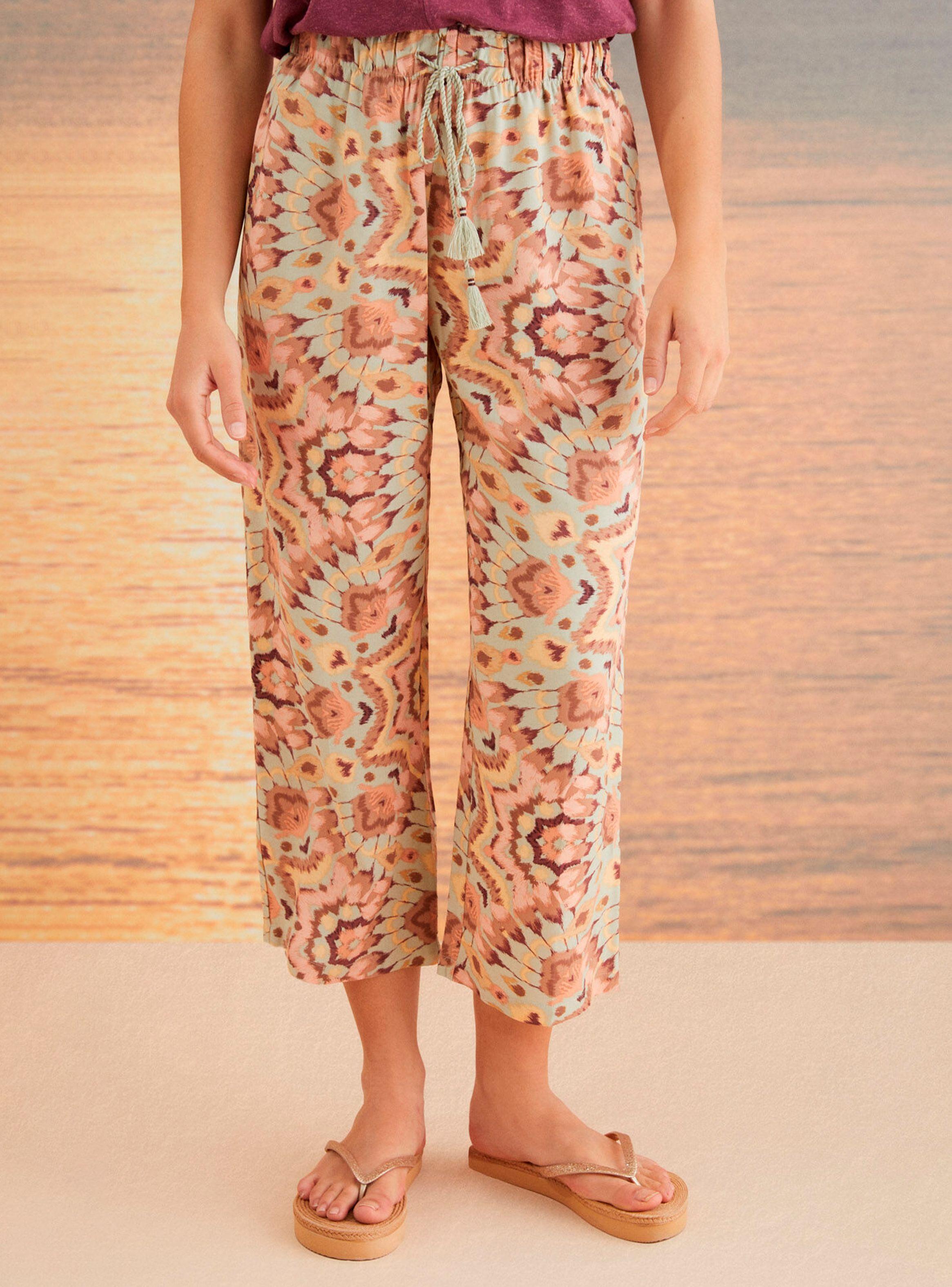 Pantalón Capri Estampado Multicolor-0
