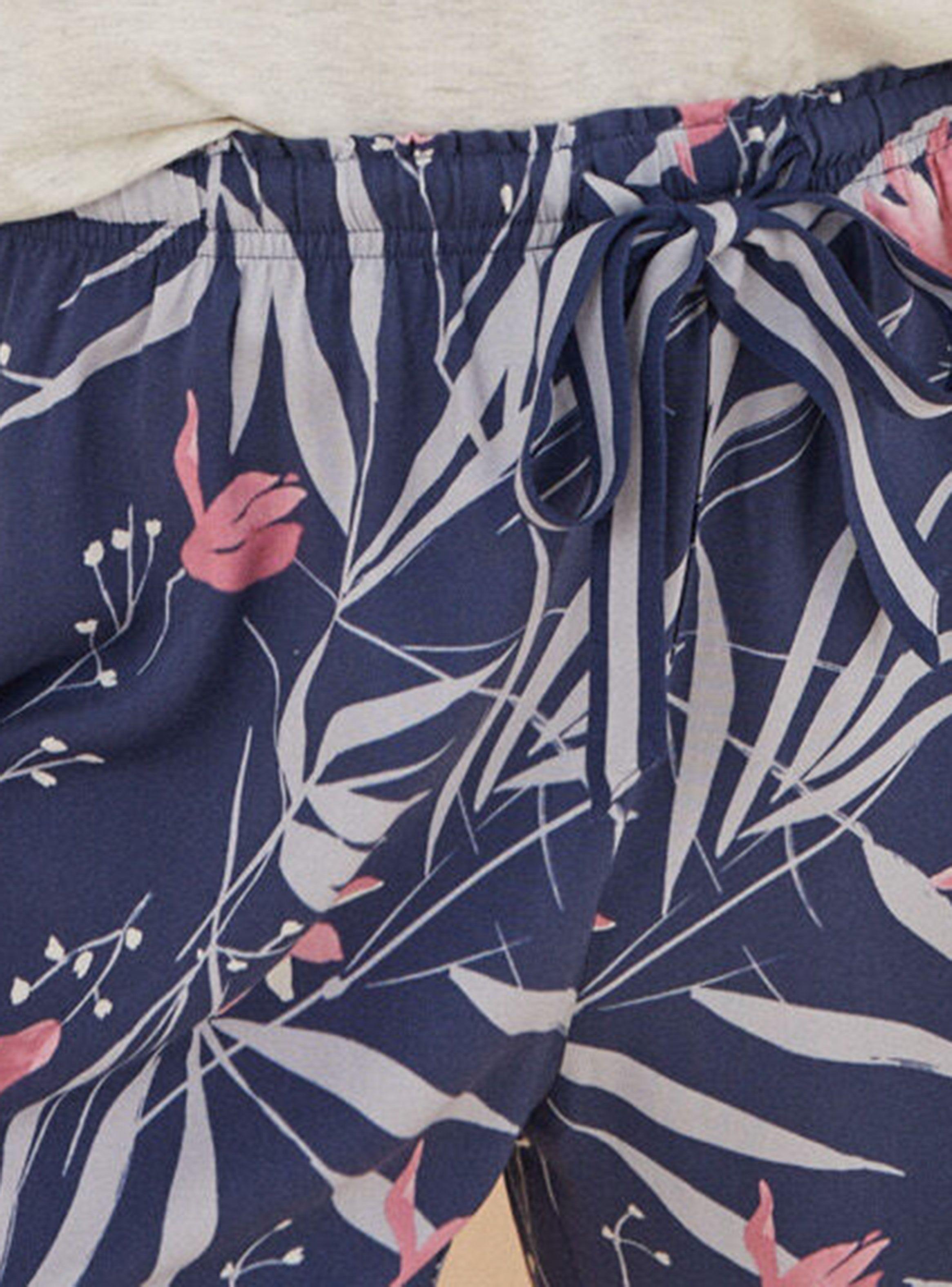 Pantalón Largo Estampado Flores Moniquilla Bleu-2