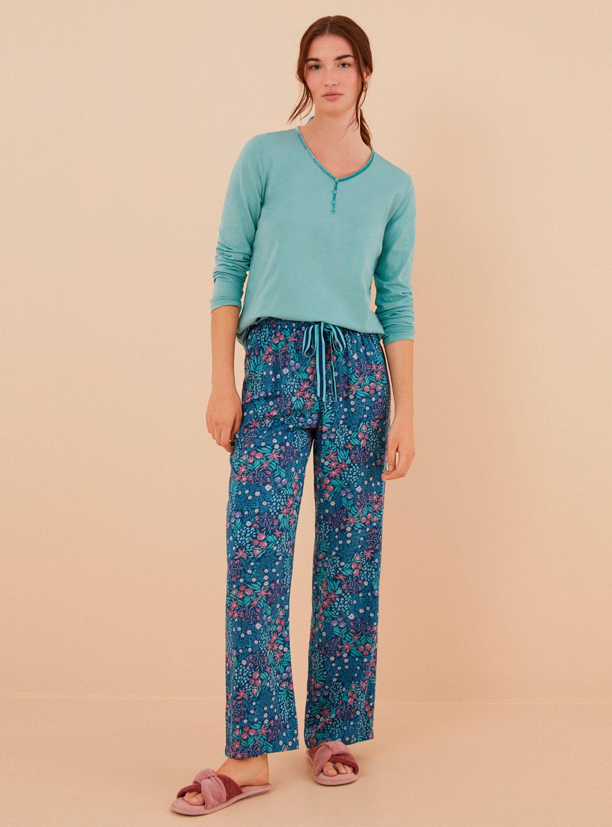 Pantalón Largo Estampado Flores Moniquilla-3