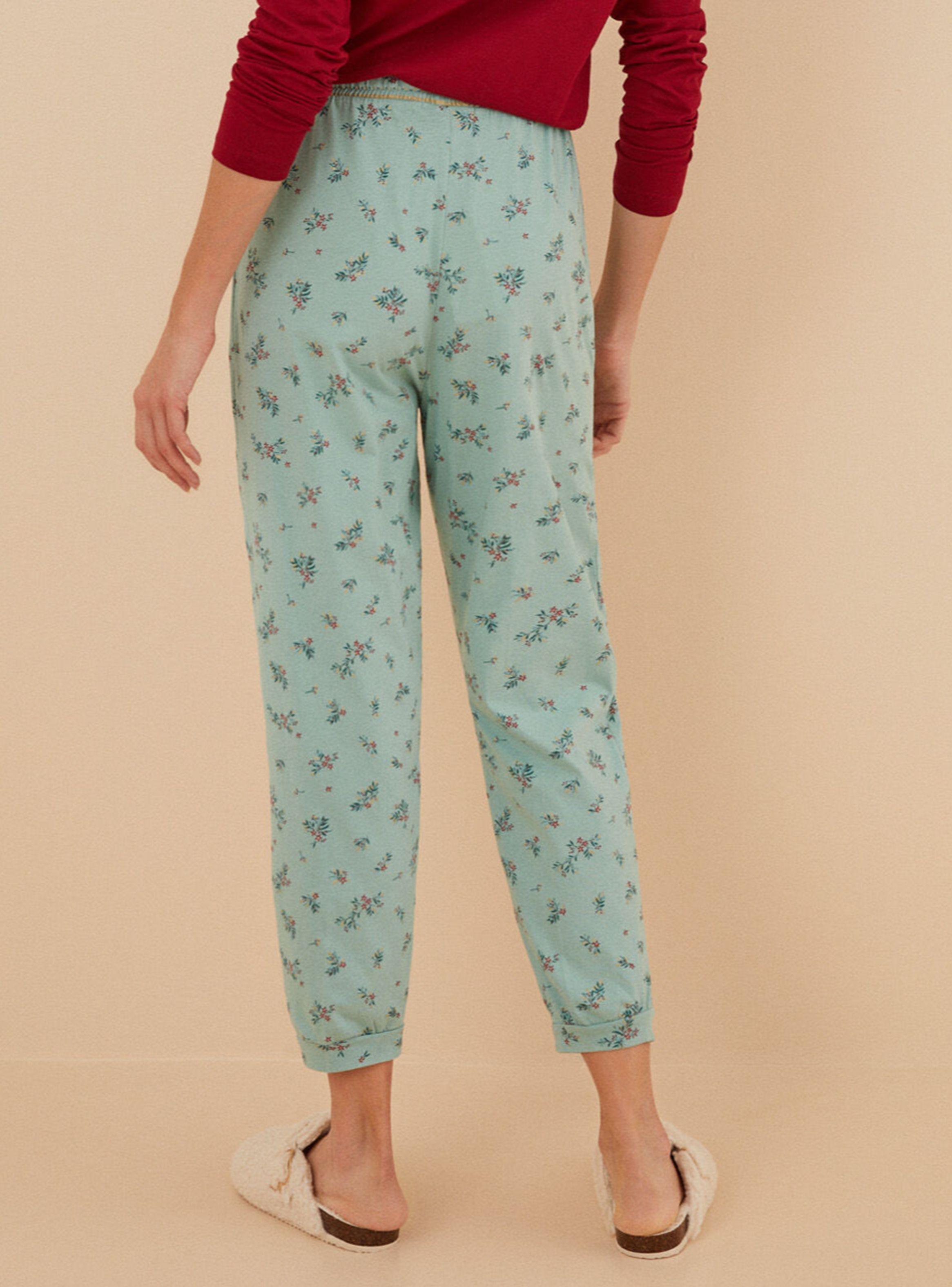 Pantalón Pijama Flores Algodón-1