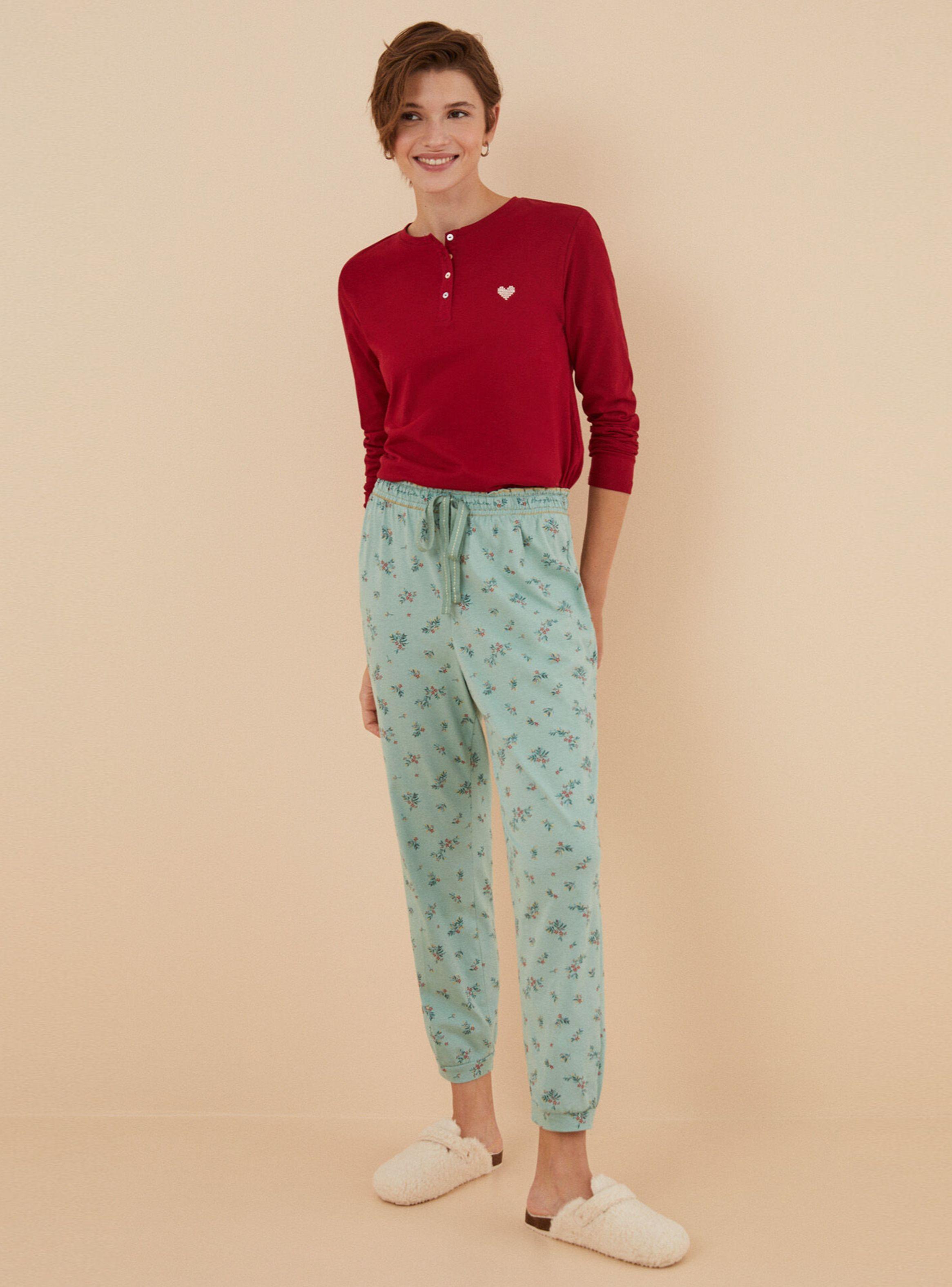 Pantalón Pijama Flores Algodón-3