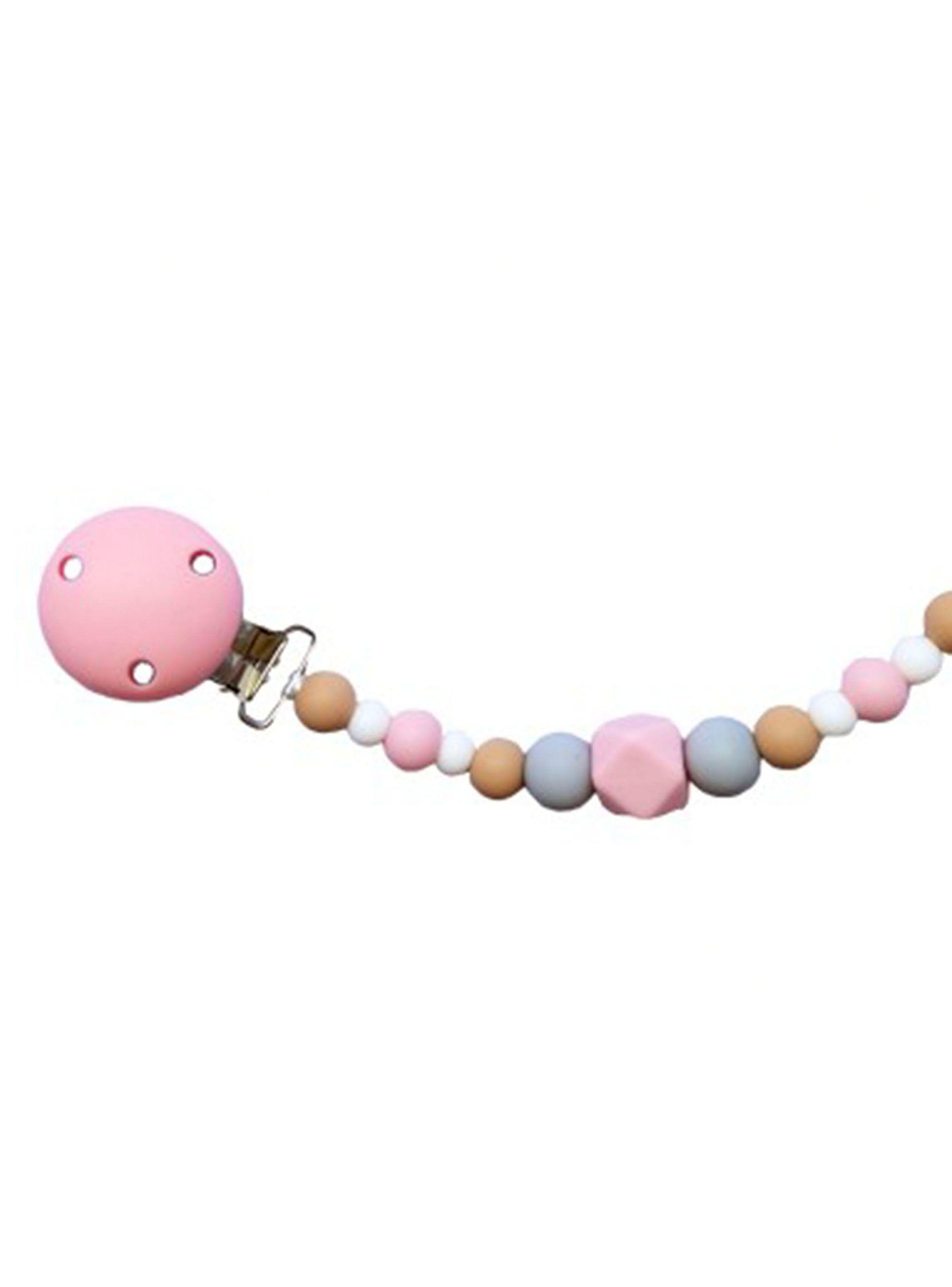Porta Chupete Silicona Tono Rosa BB Pro-1