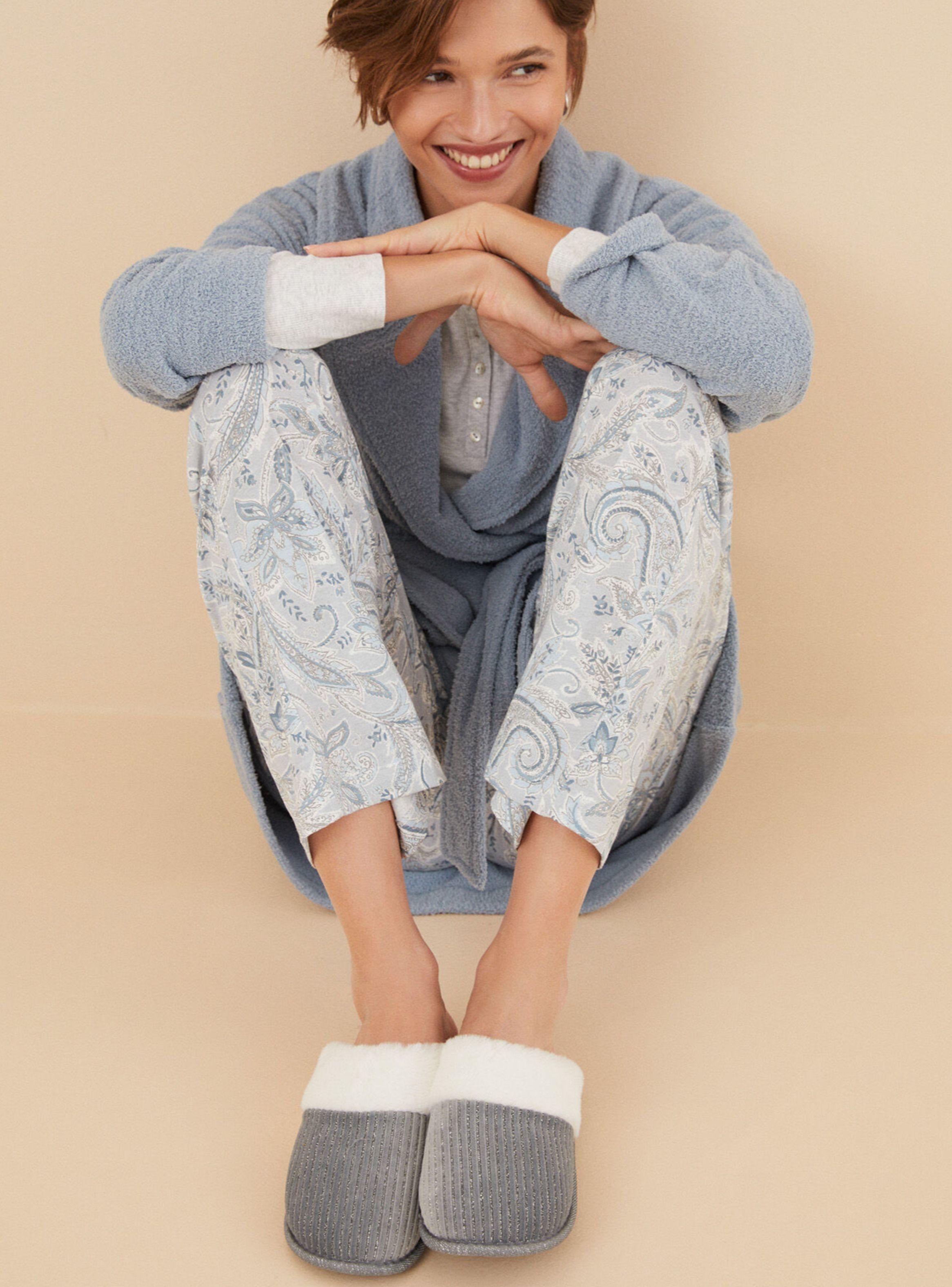 Pantuflas Efecto Pelo Acabado Canalé-3