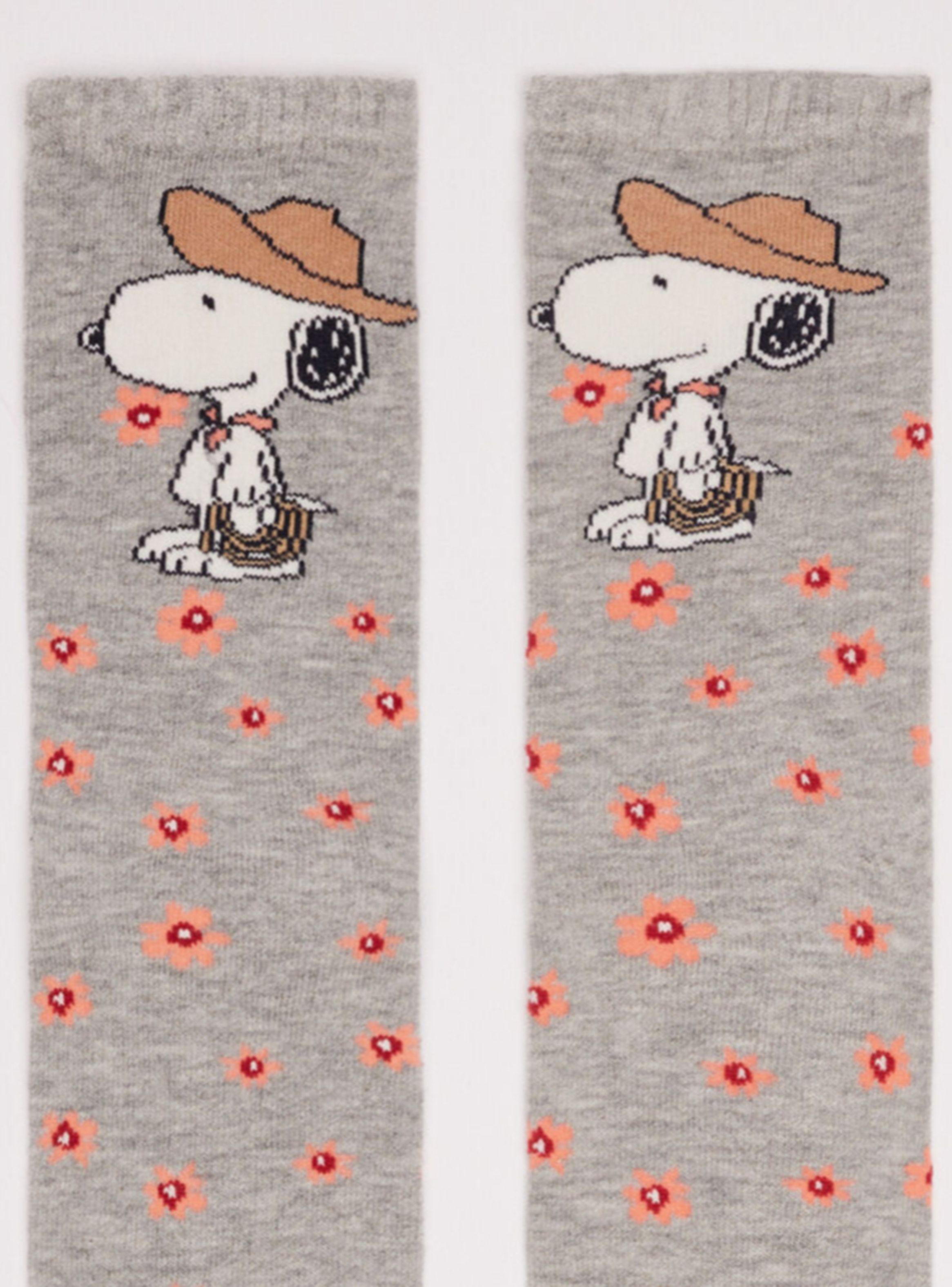 Calcetín Medio Flores Snoopy Cowboy Algodón-1