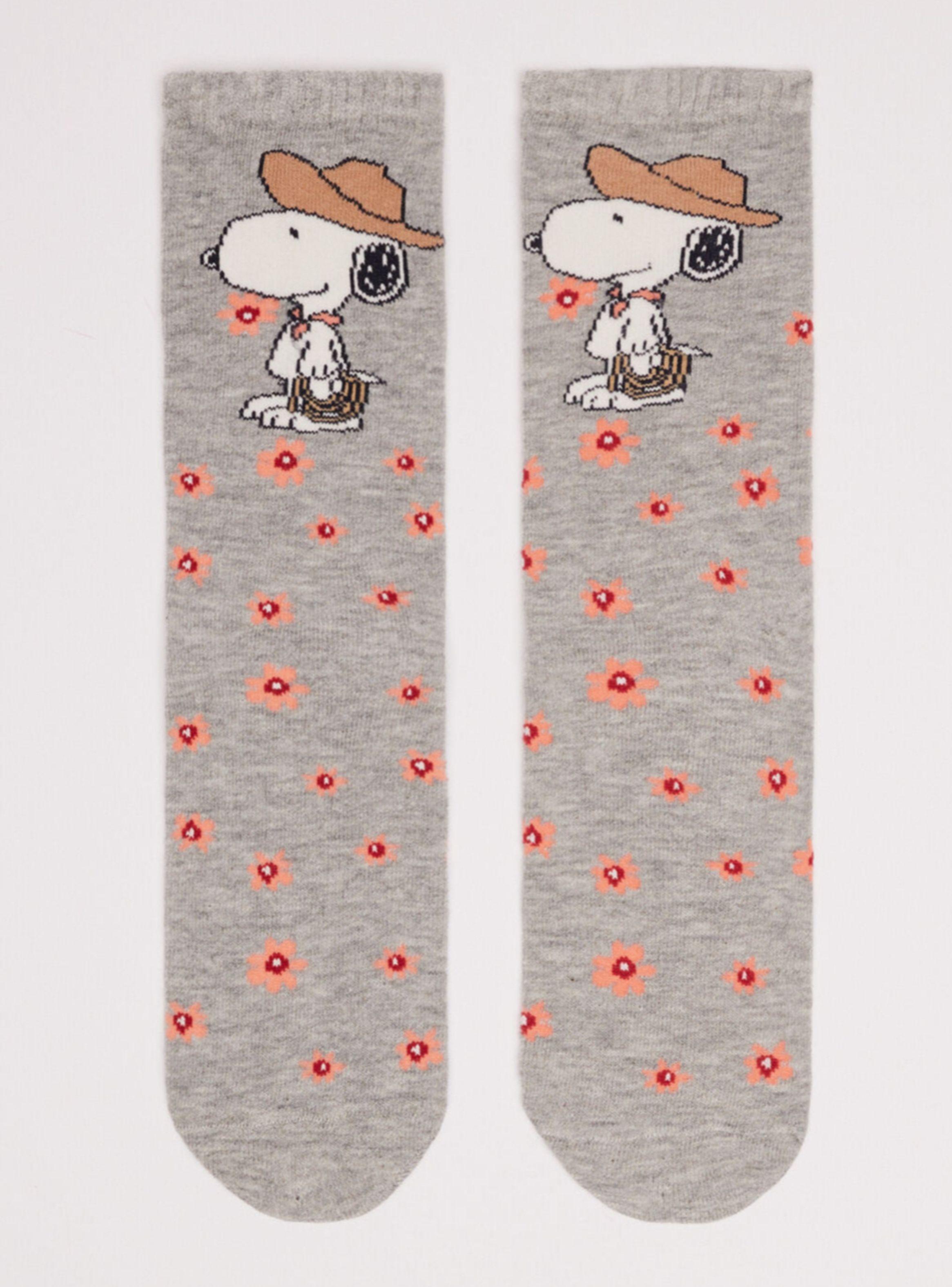 Calcetín Medio Flores Snoopy Cowboy Algodón-0