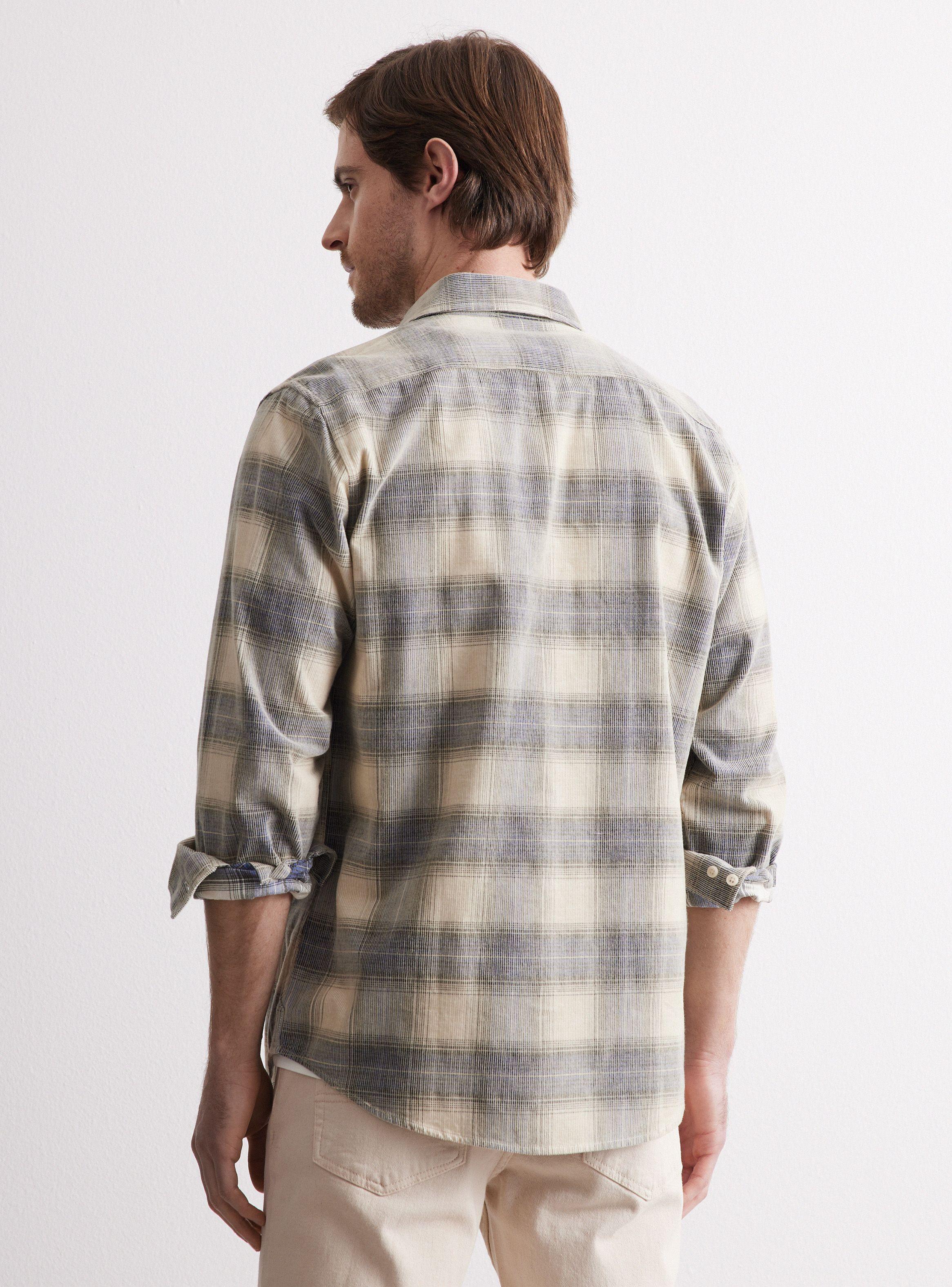 Camisa de Vestir Cuadros Cotelé-1