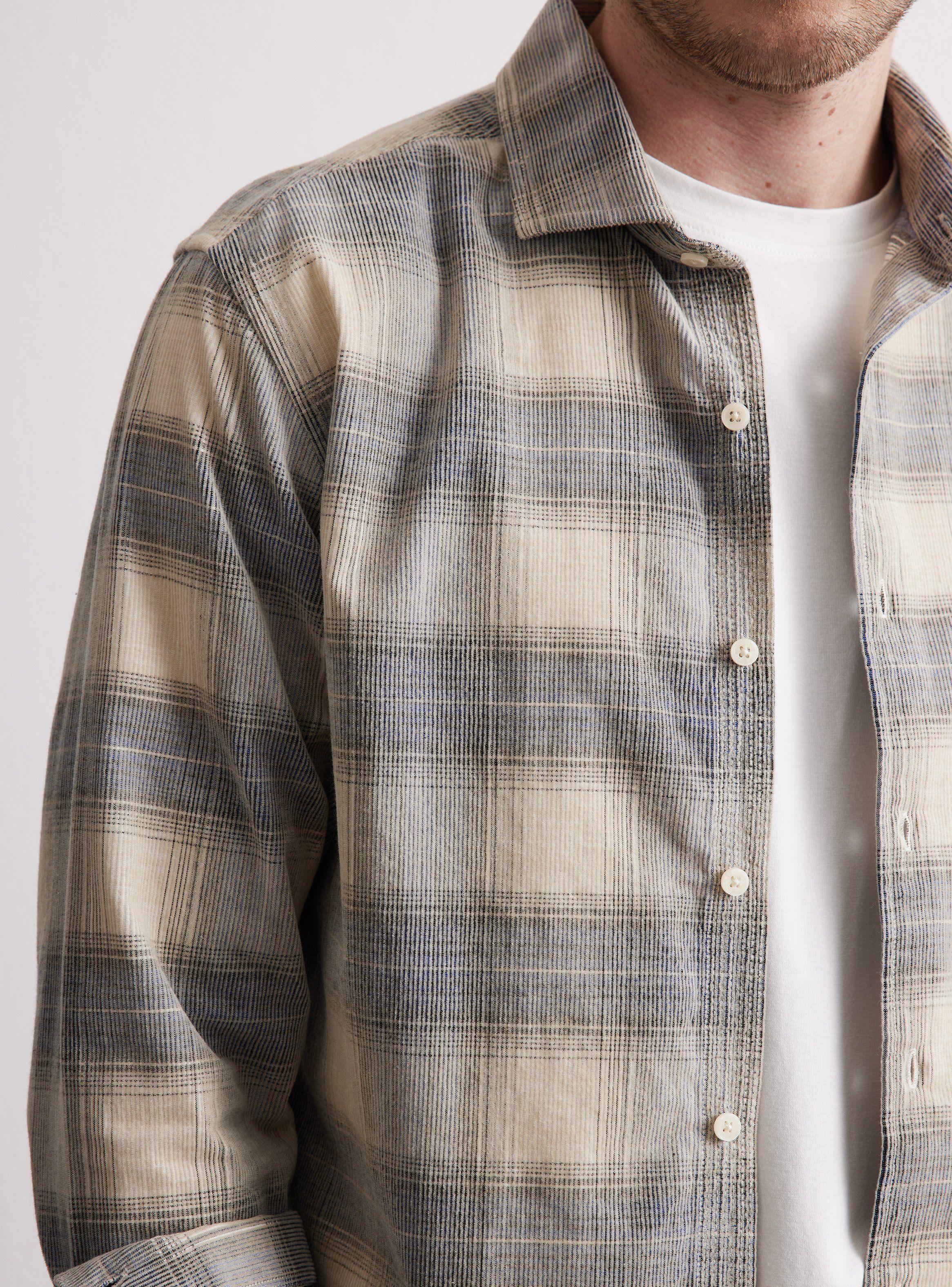 Camisa de Vestir Cuadros Cotelé-3