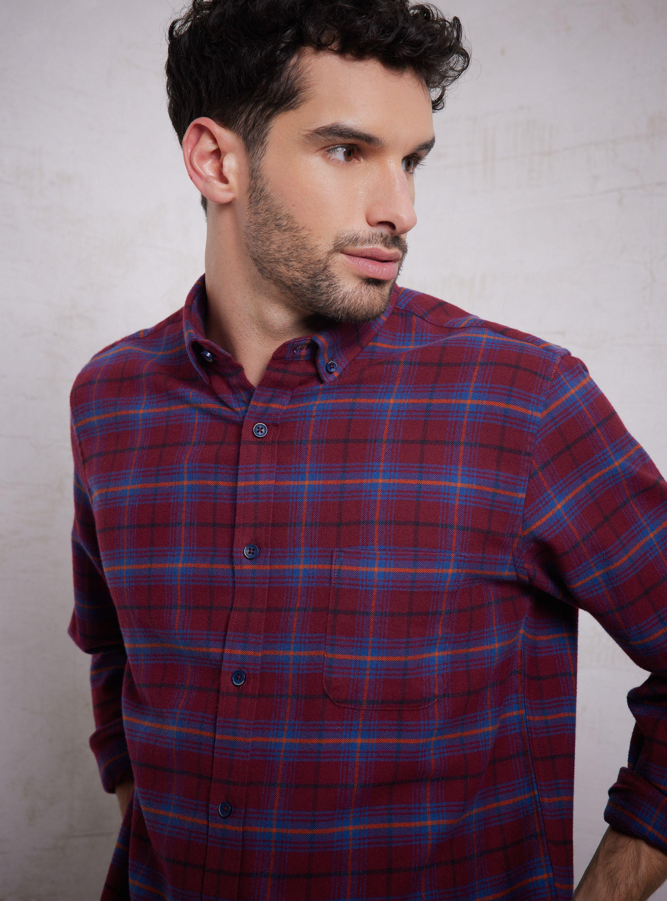 Camisa de Vestir Cuadros Regular Fit Franela-2