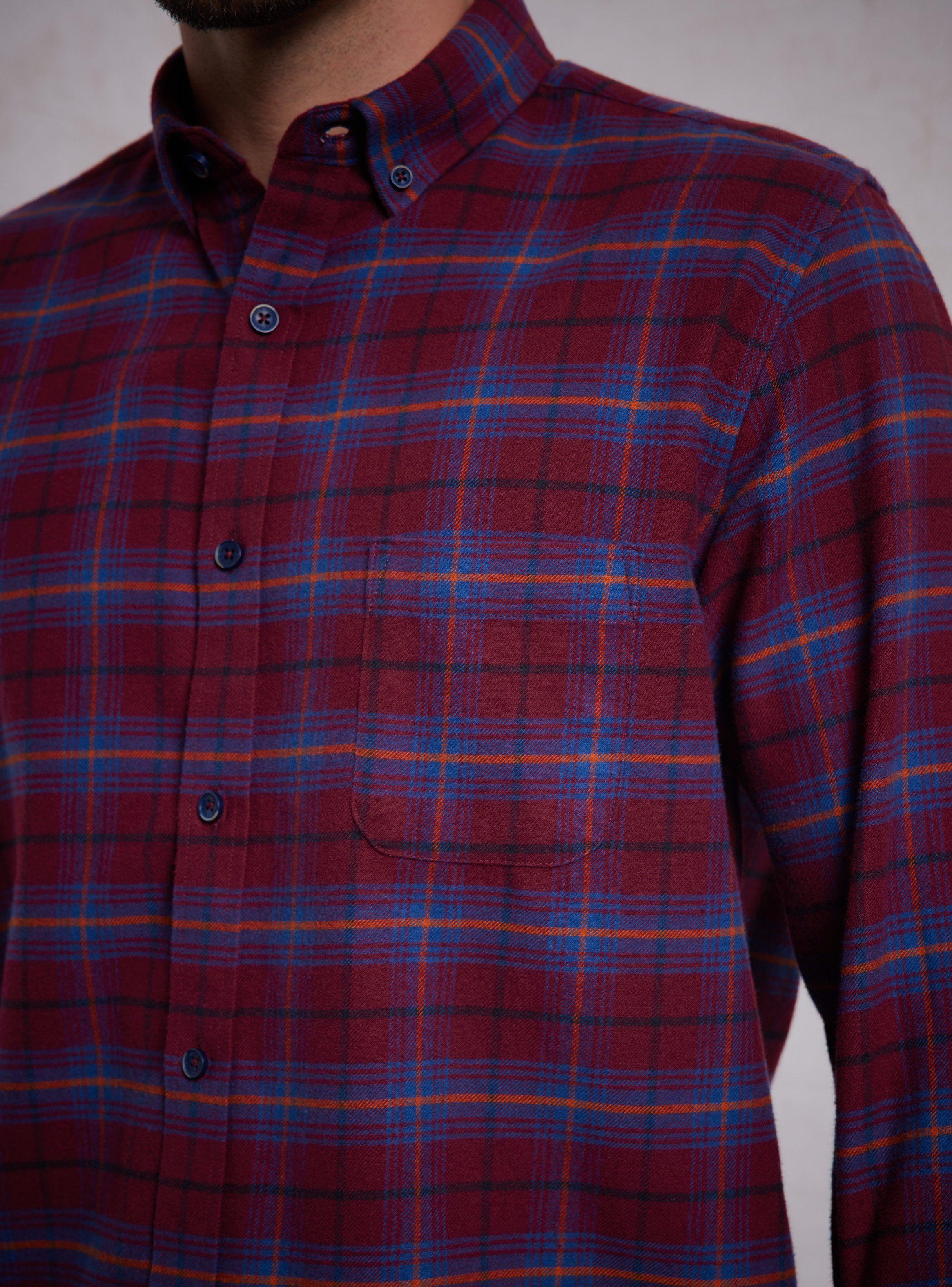 Camisa de Vestir Cuadros Regular Fit Franela-3