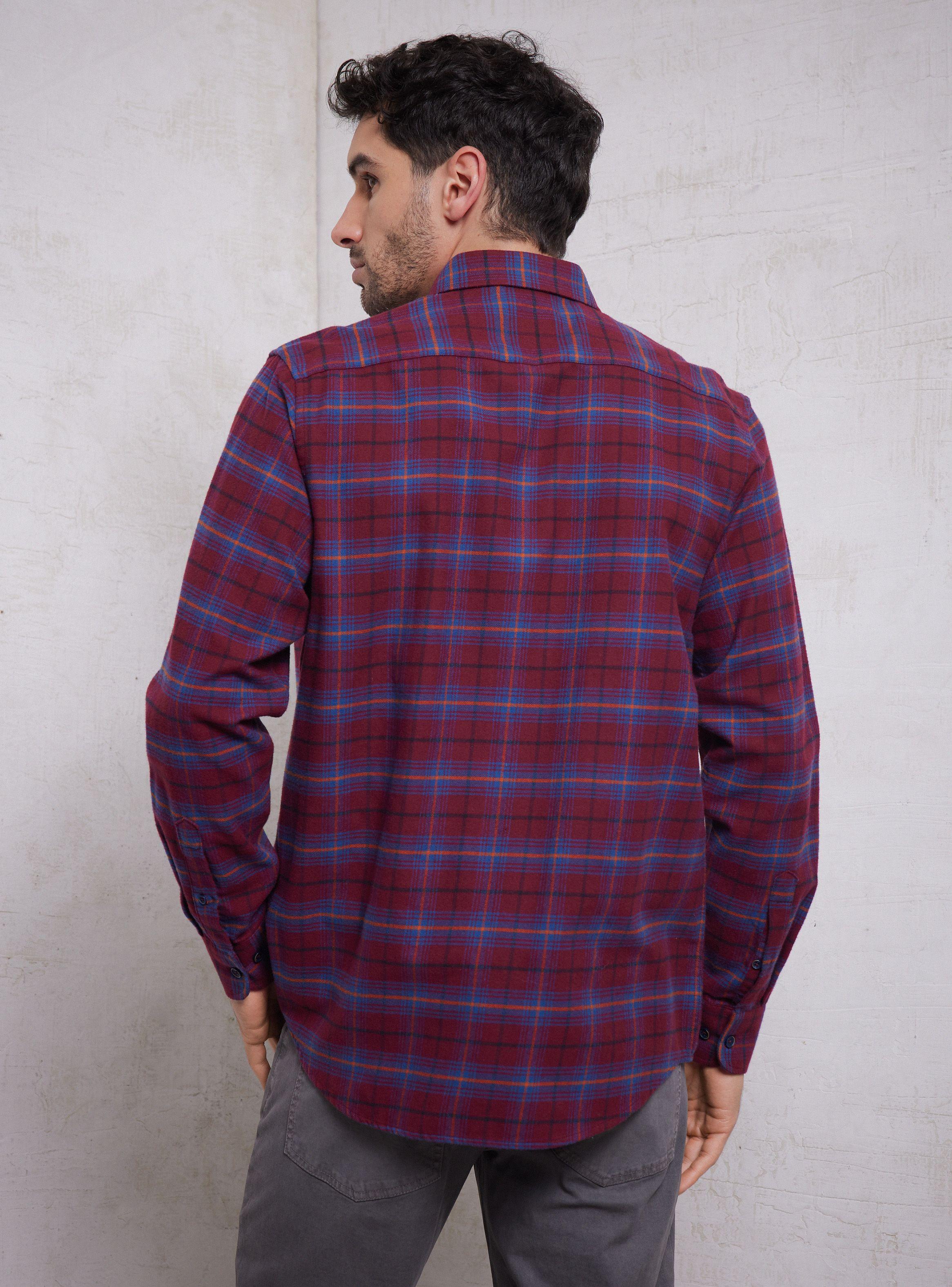 Camisa de Vestir Cuadros Regular Fit Franela-1