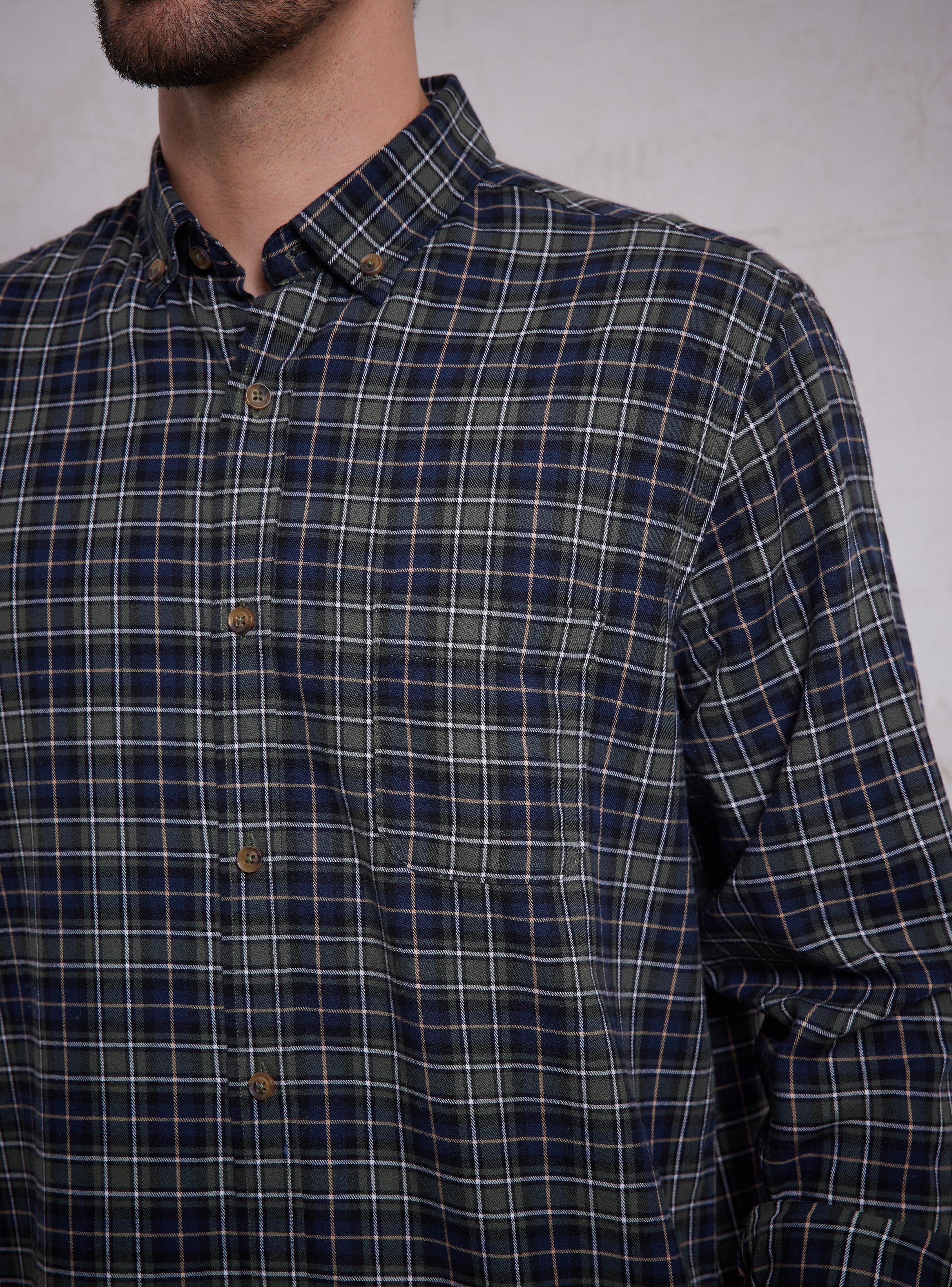 Camisa de Vestir Cuadros Pequeños Regular Fit Franela-3