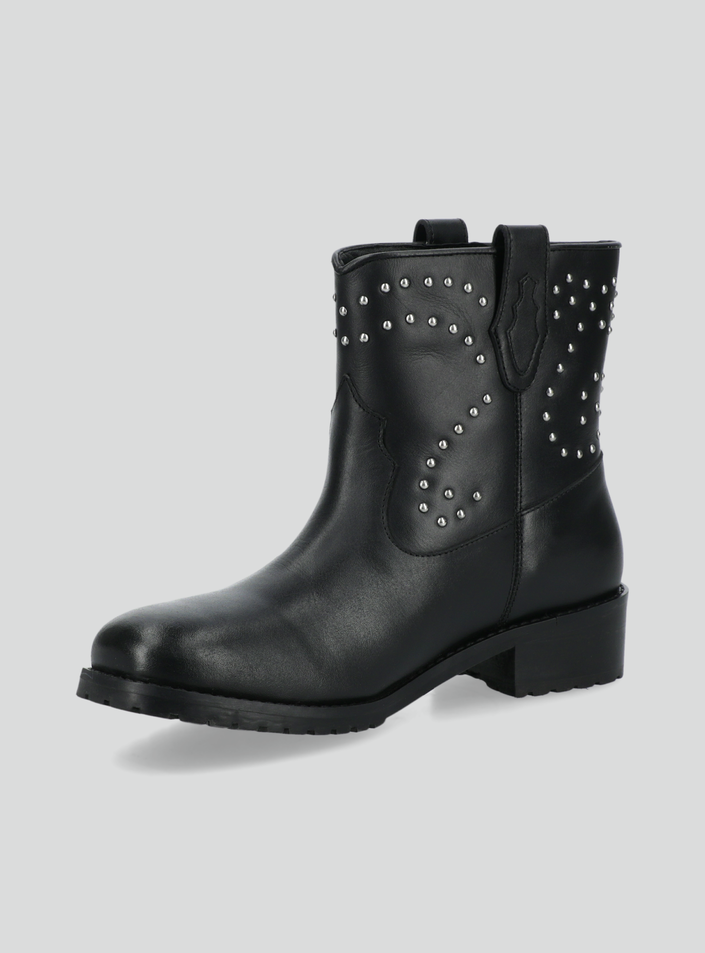 Botín Cuero y Tachas Metálicas Mujer-2