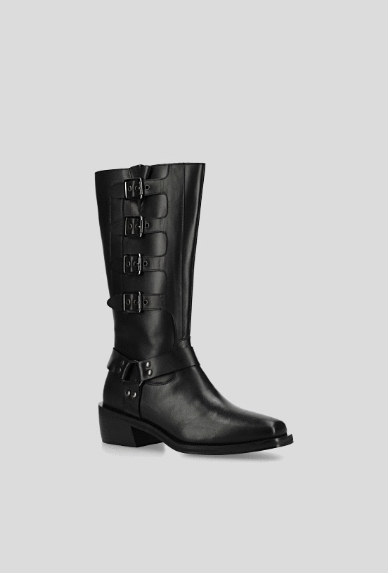 Bota Biker con Hebilla Metálica Mujer-5
