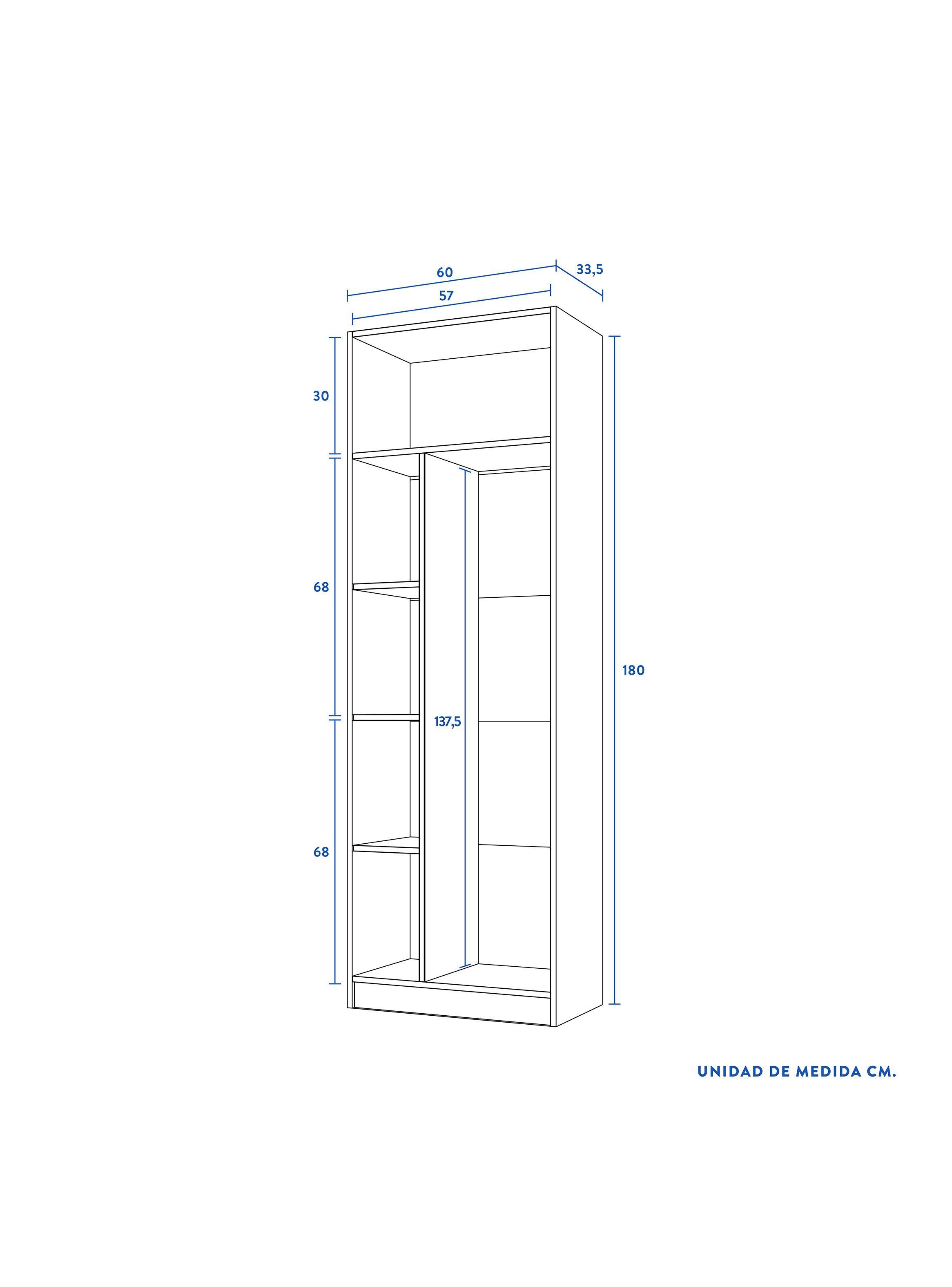 Organizador de Limpieza Blanco 60x35x180 cm CIC-1