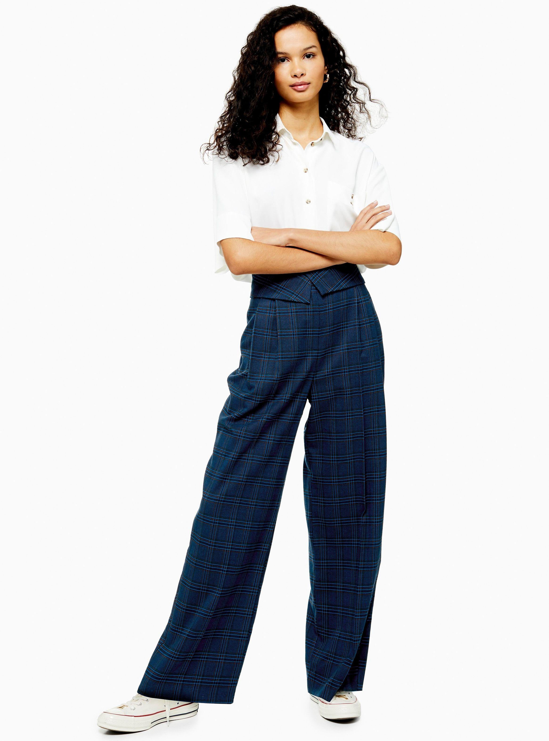 Pantalón Check Wide Leg Topshop-3