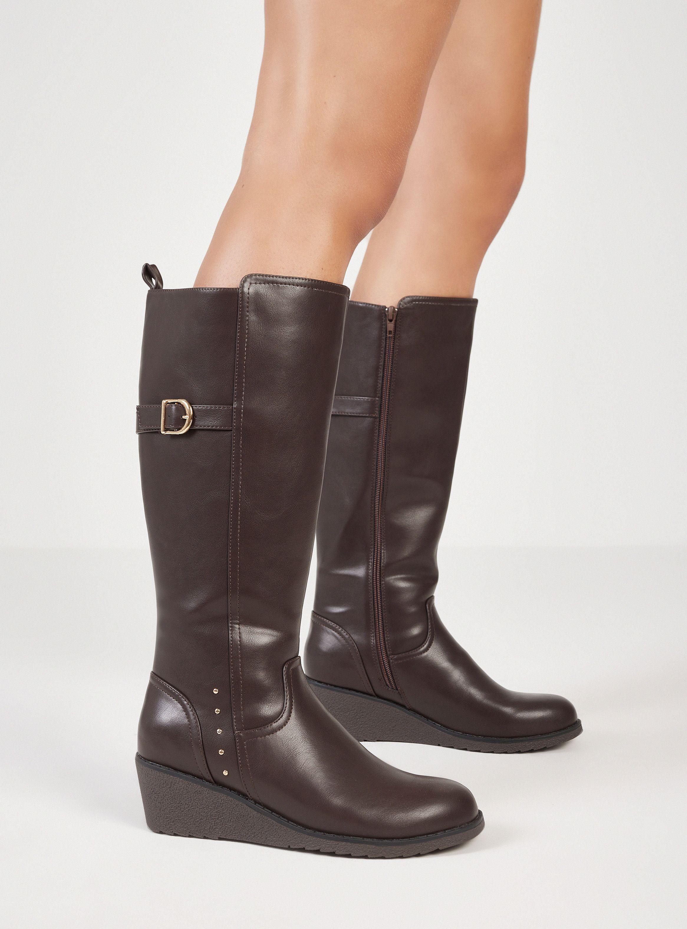 Bota Cuña Bajo la Rodilla Mujer-0