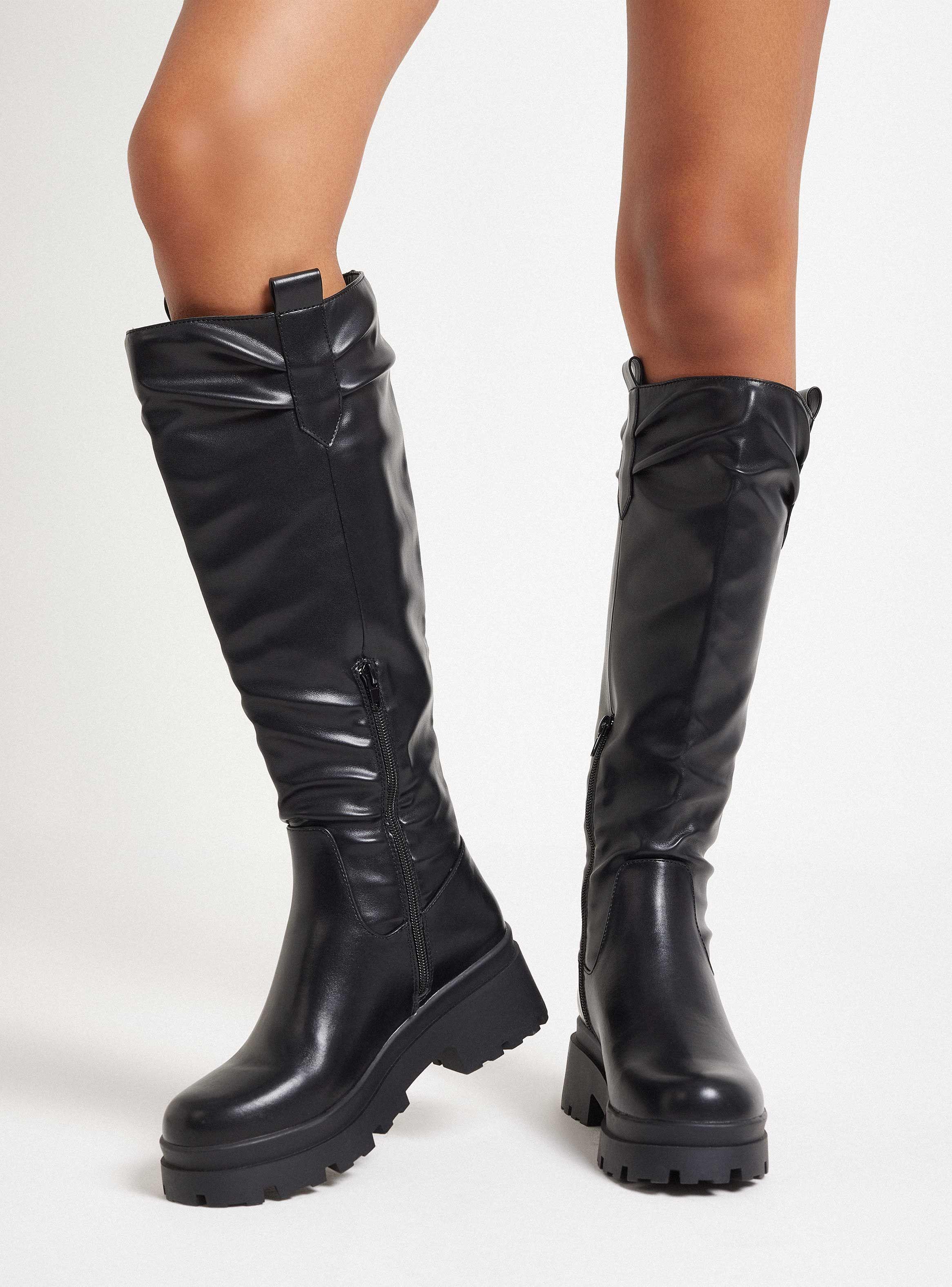Bota Arrugada Caña Alta Mujer-0