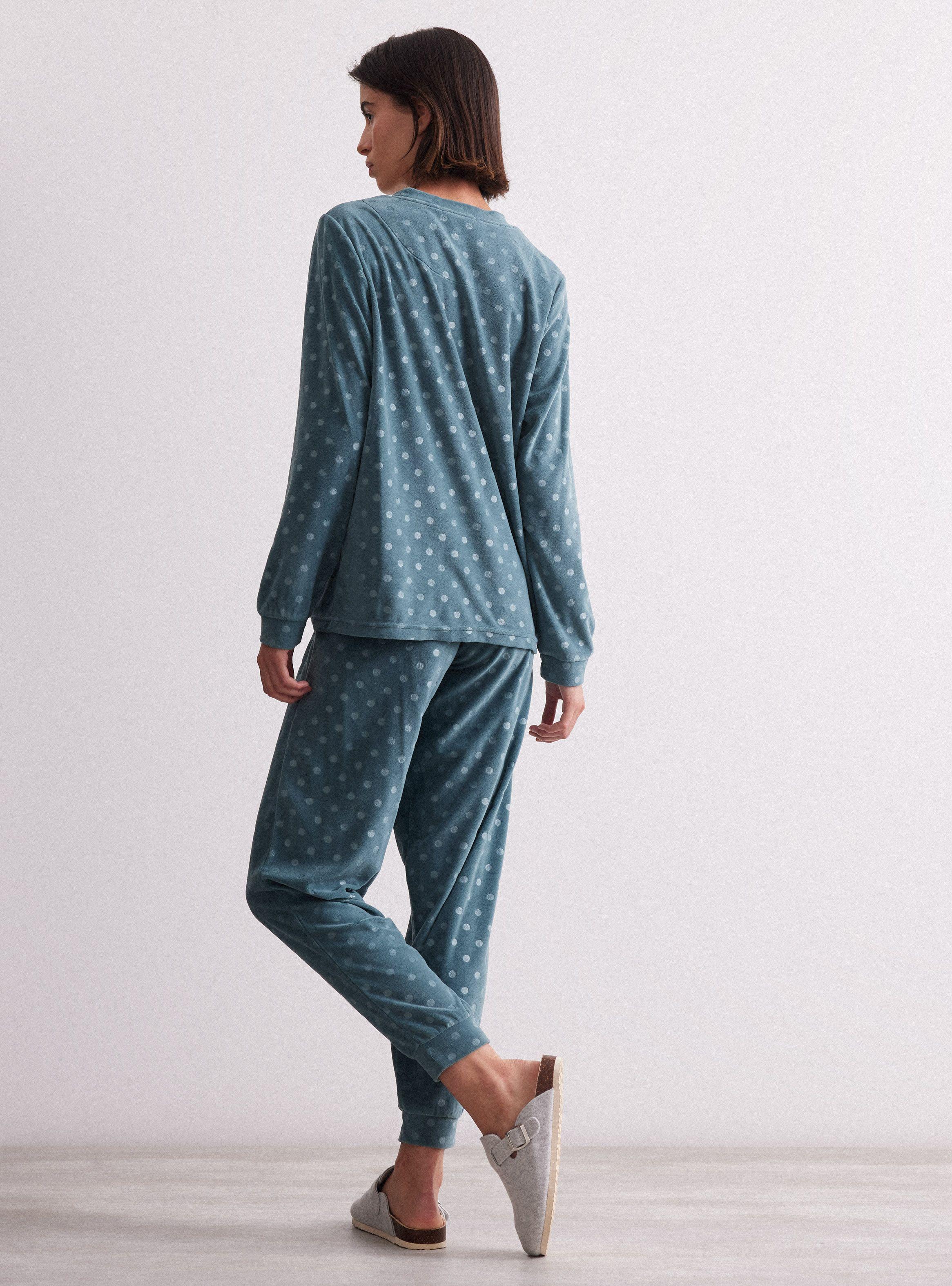 Pijama Largo Embossed Tela Velour-5
