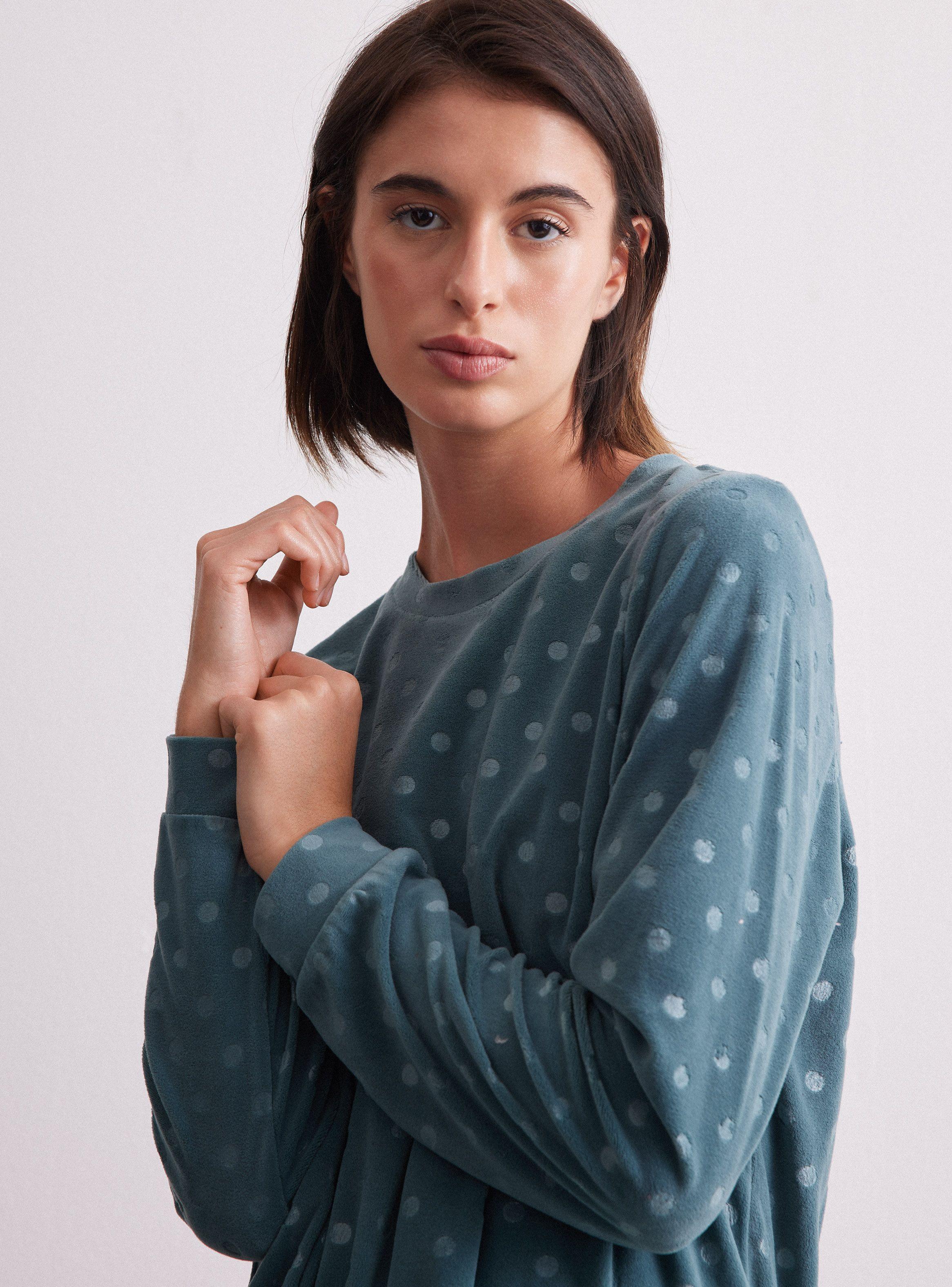 Pijama Largo Embossed Tela Velour-2