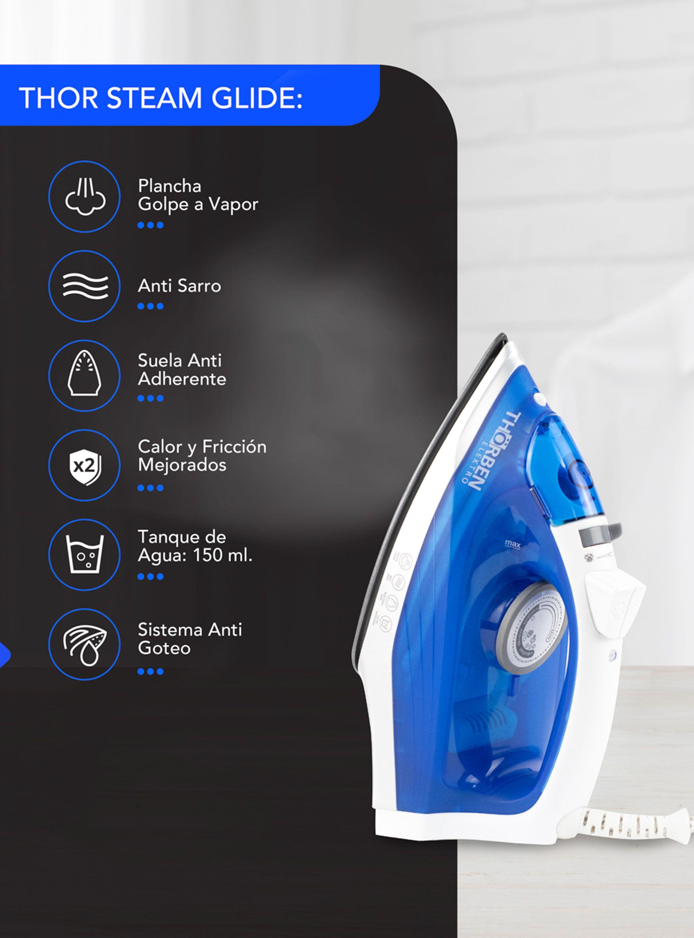 Plancha a Vapor 1100W Thor Steam Glide-1