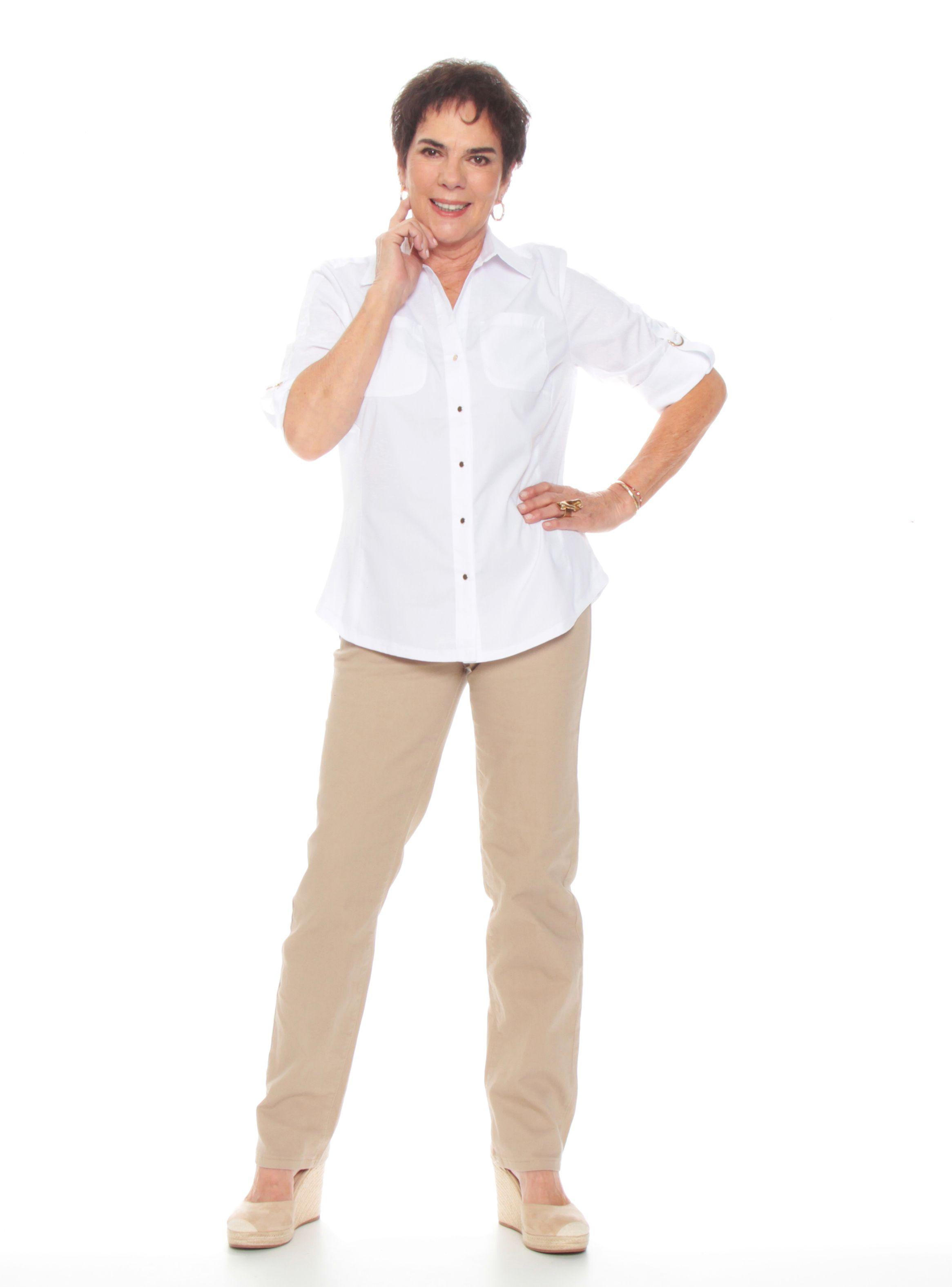 Blusa Con Tela Punto En Los Costados Delantero Abotonado-3