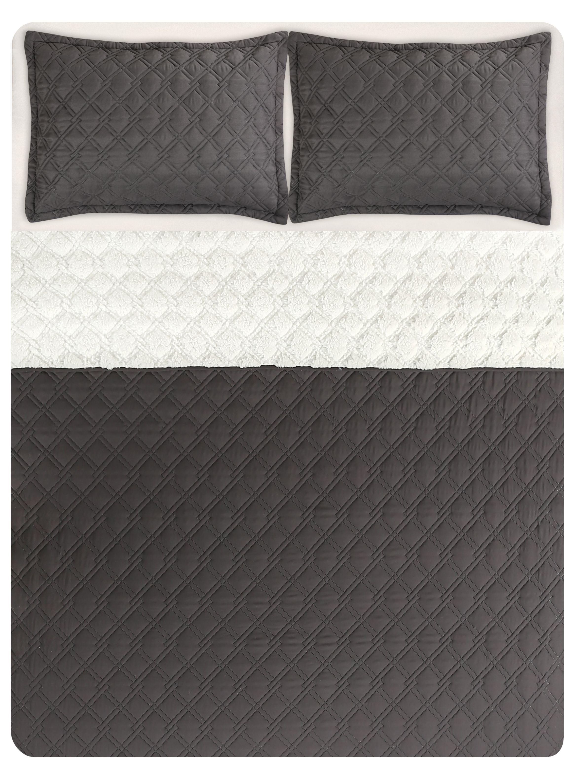 Quilt Unicolor Sherpa King-3
