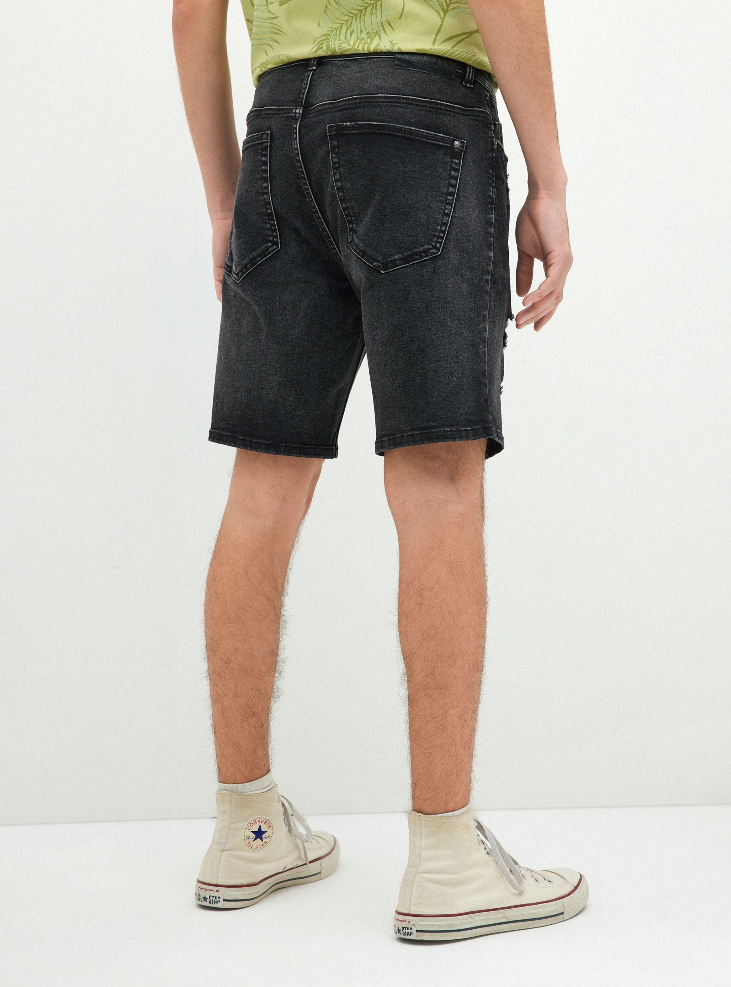 Bermuda Denim Negro Roturas 1-1
