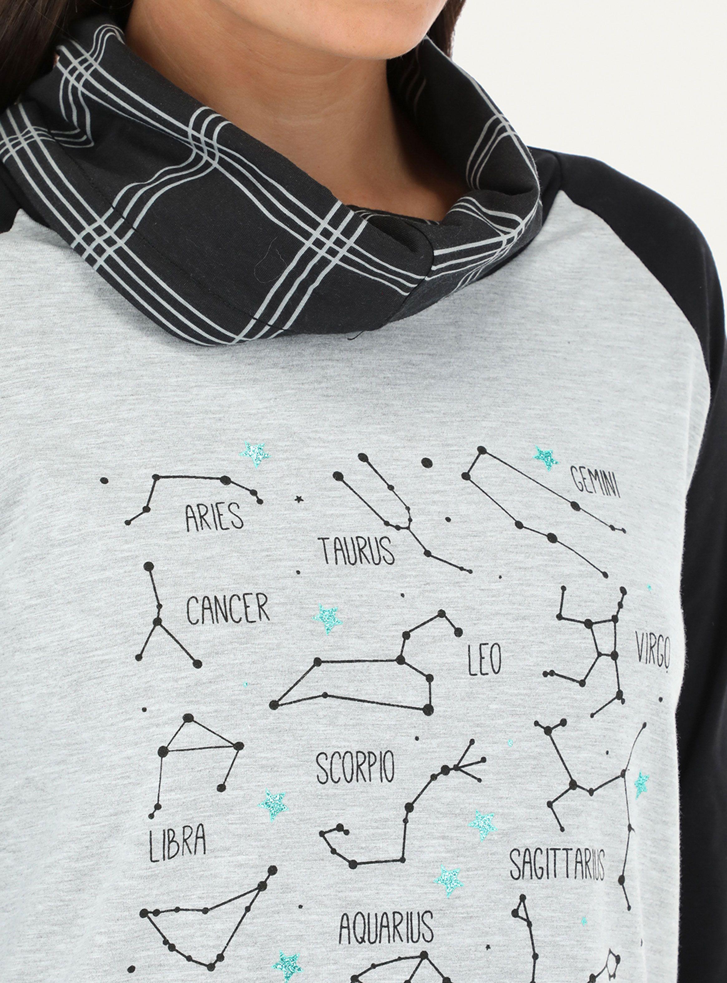 Pijama Flores Dos Piezas Cuello Alto Algodón 32672 Flores-3