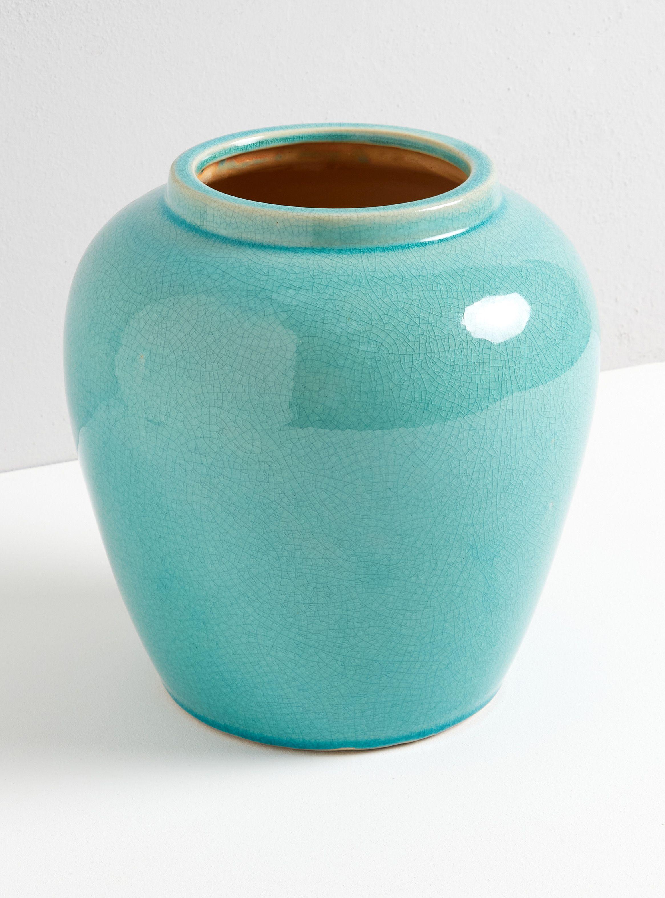 Jarrón Cerámica Turquesa 25 x 27 cm-1