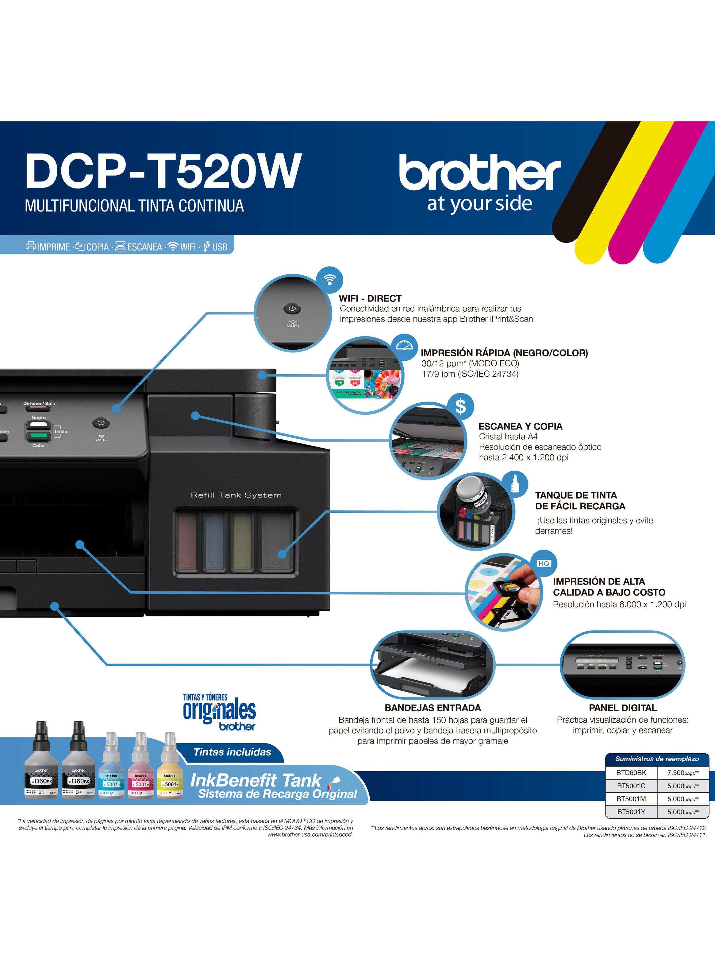 Multifuncional con Wifi y Wifi Direct DCPT520W-4