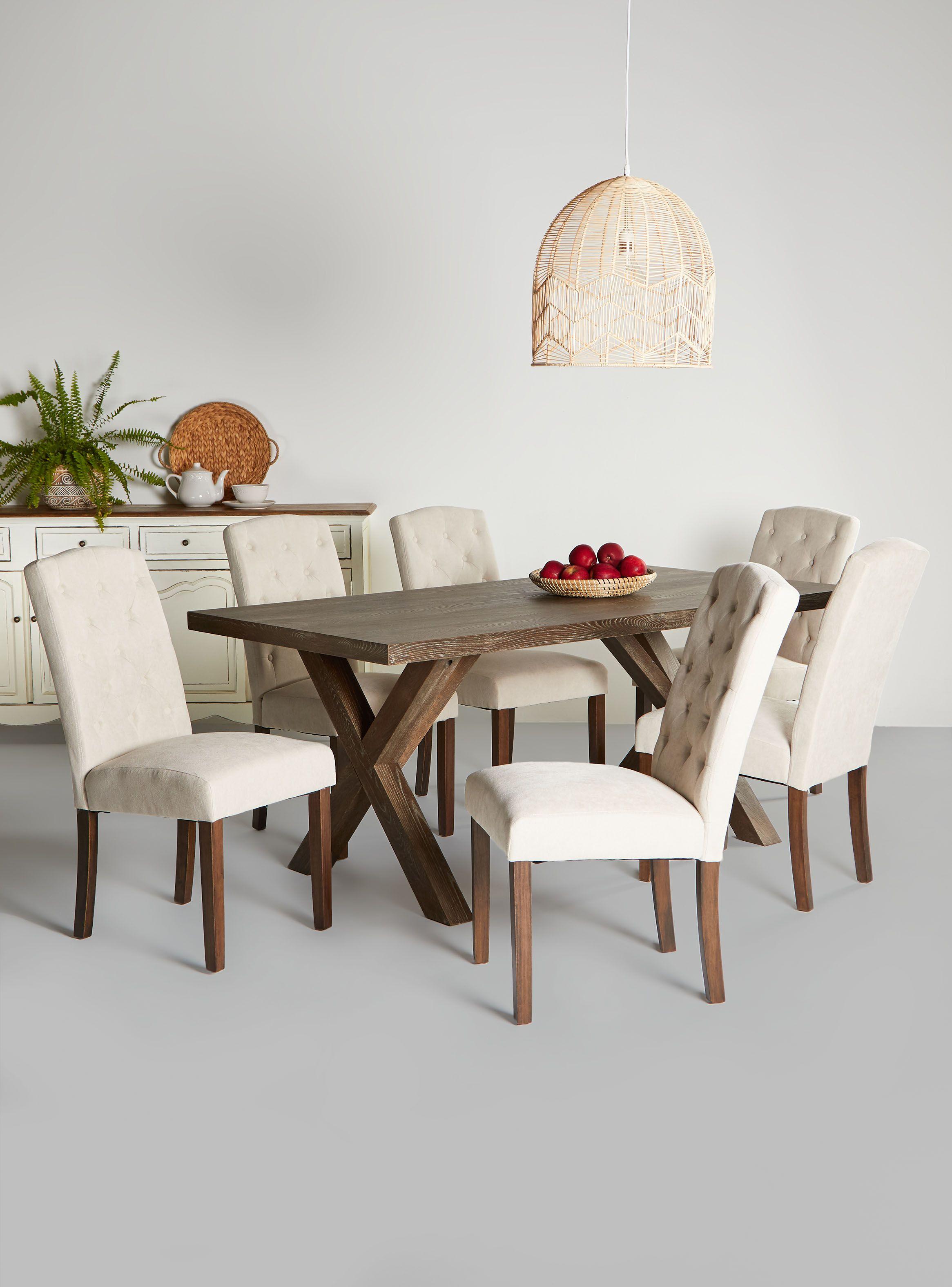 Juego de Comedor Cruzeta Madera + 6 Sillas-0