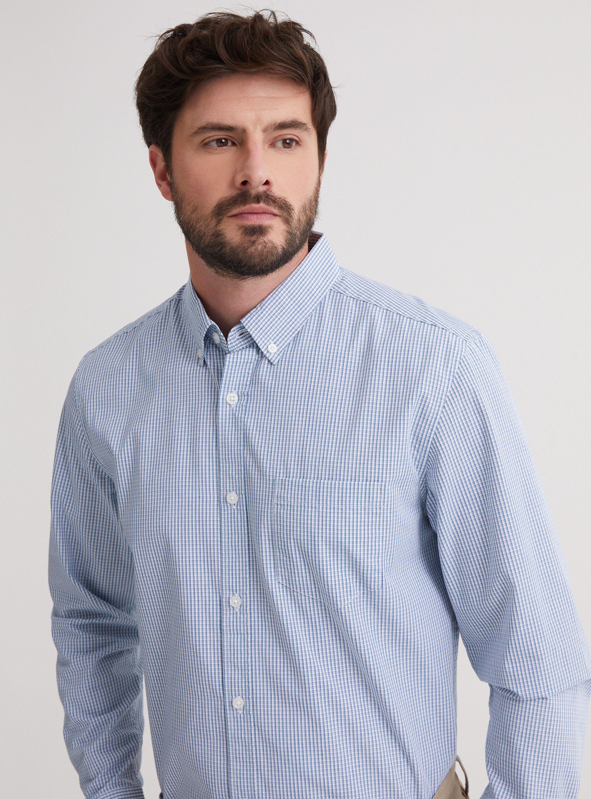Camisa de Vestir Manga Largo Cuadros Poplin-2