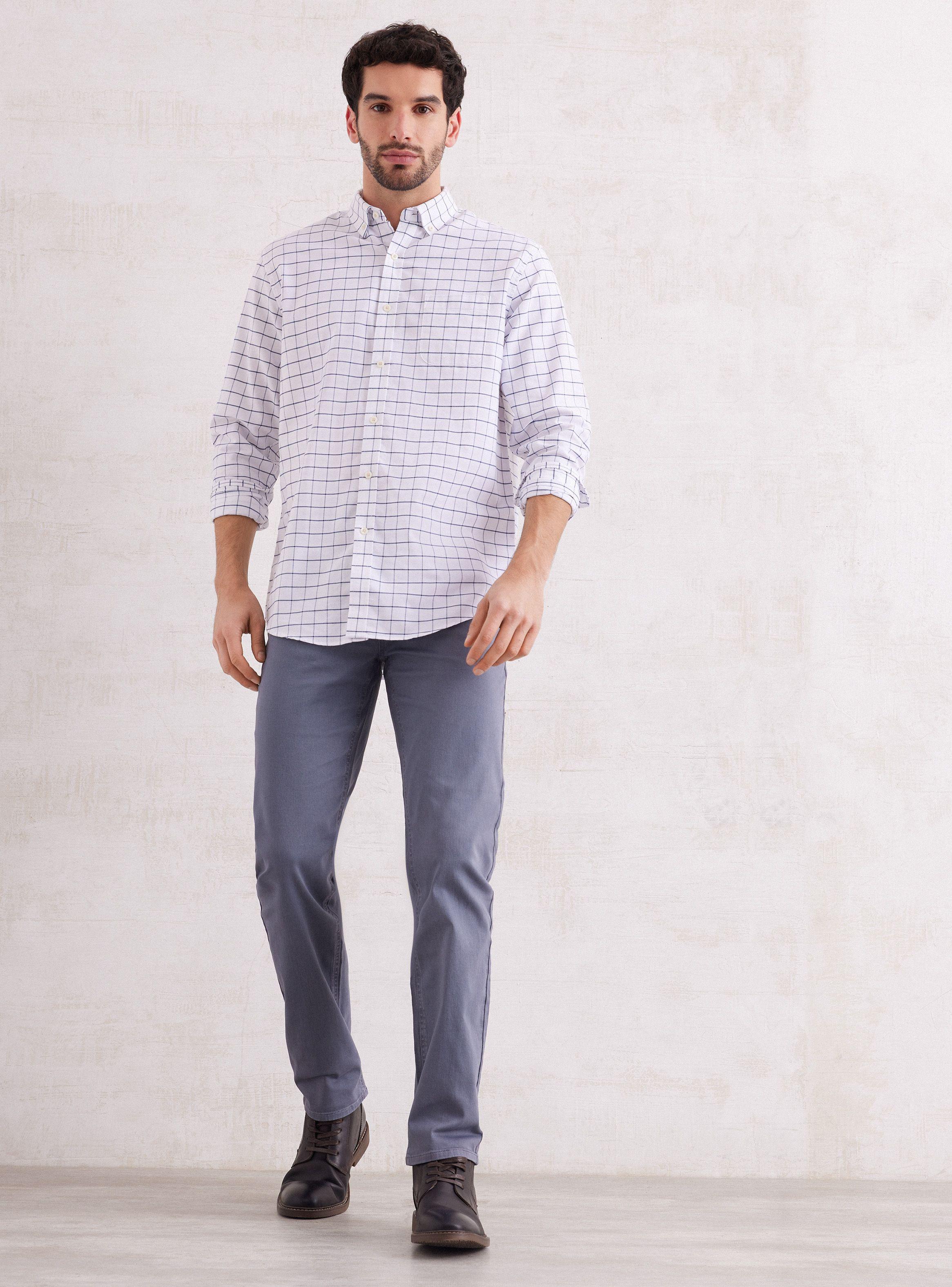 Pantalón Twill 5 Bolsillos Algodón Elastano Colores Moda-4