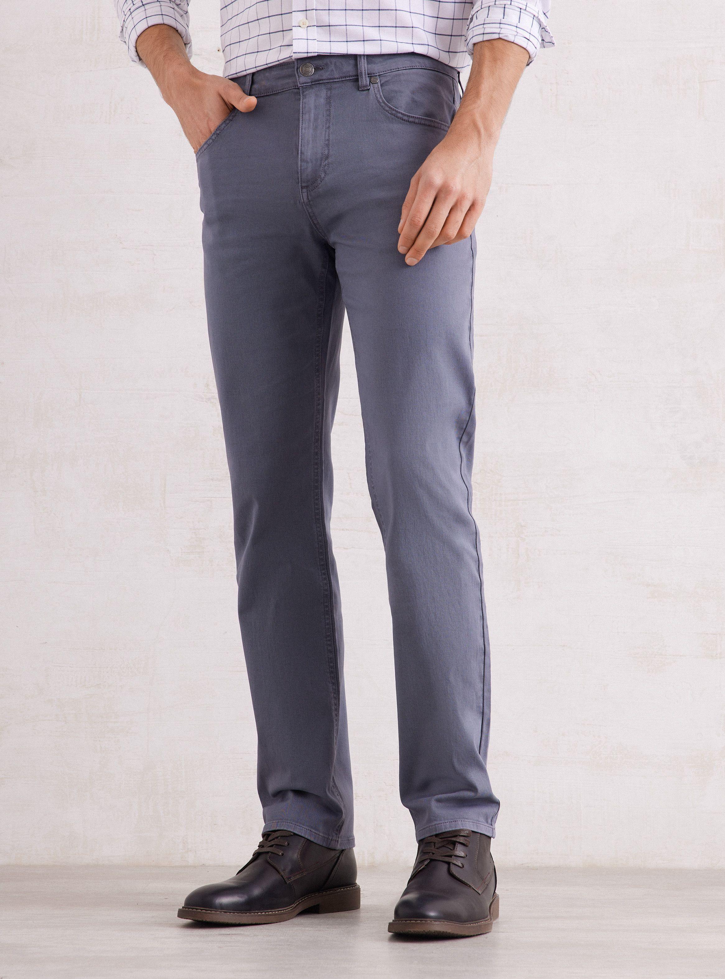 Pantalón Twill 5 Bolsillos Algodón Elastano Colores Moda-0