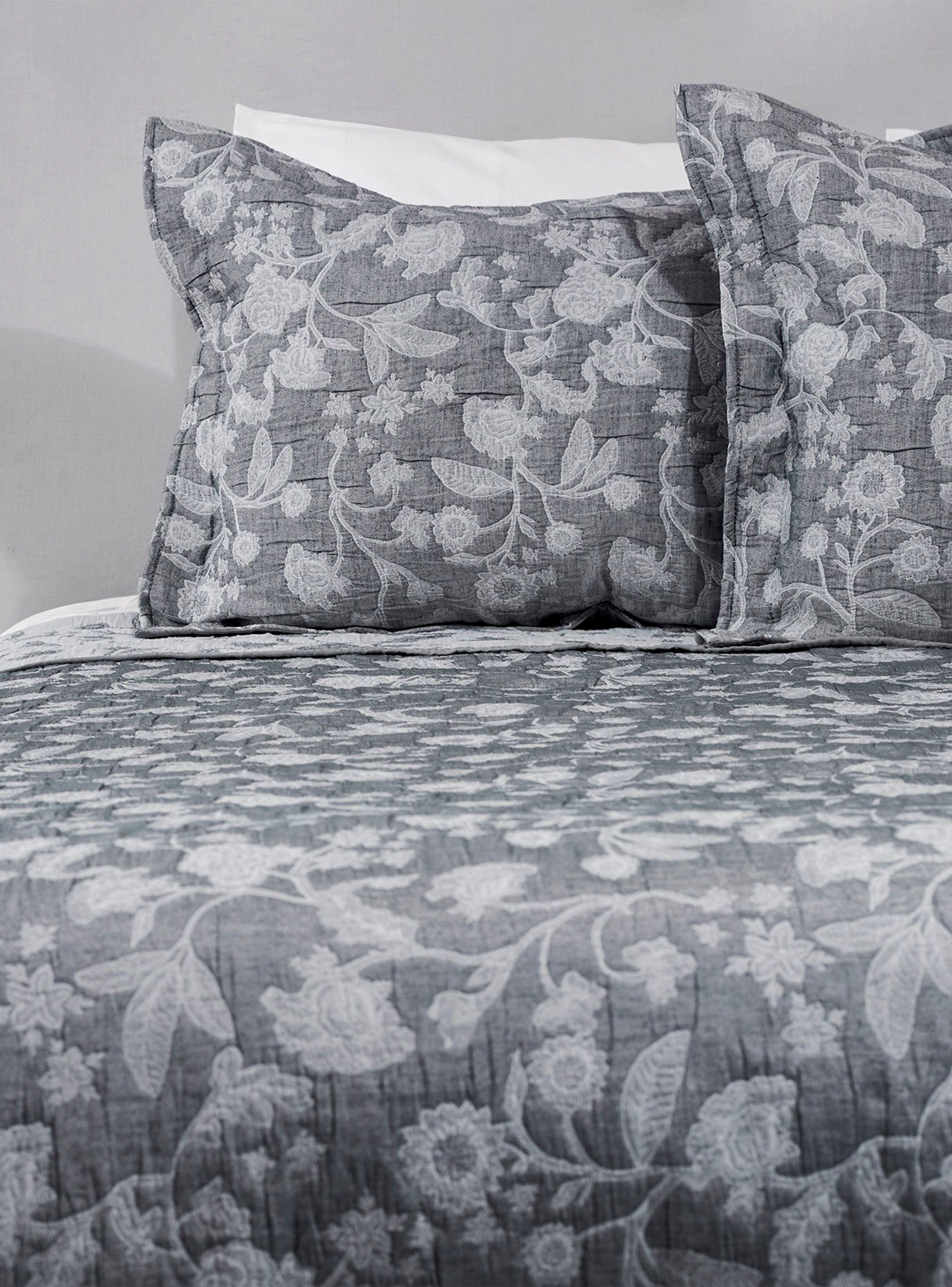 Cubrecama Jacquard Zinnia Azul 1.5 Plazas-0