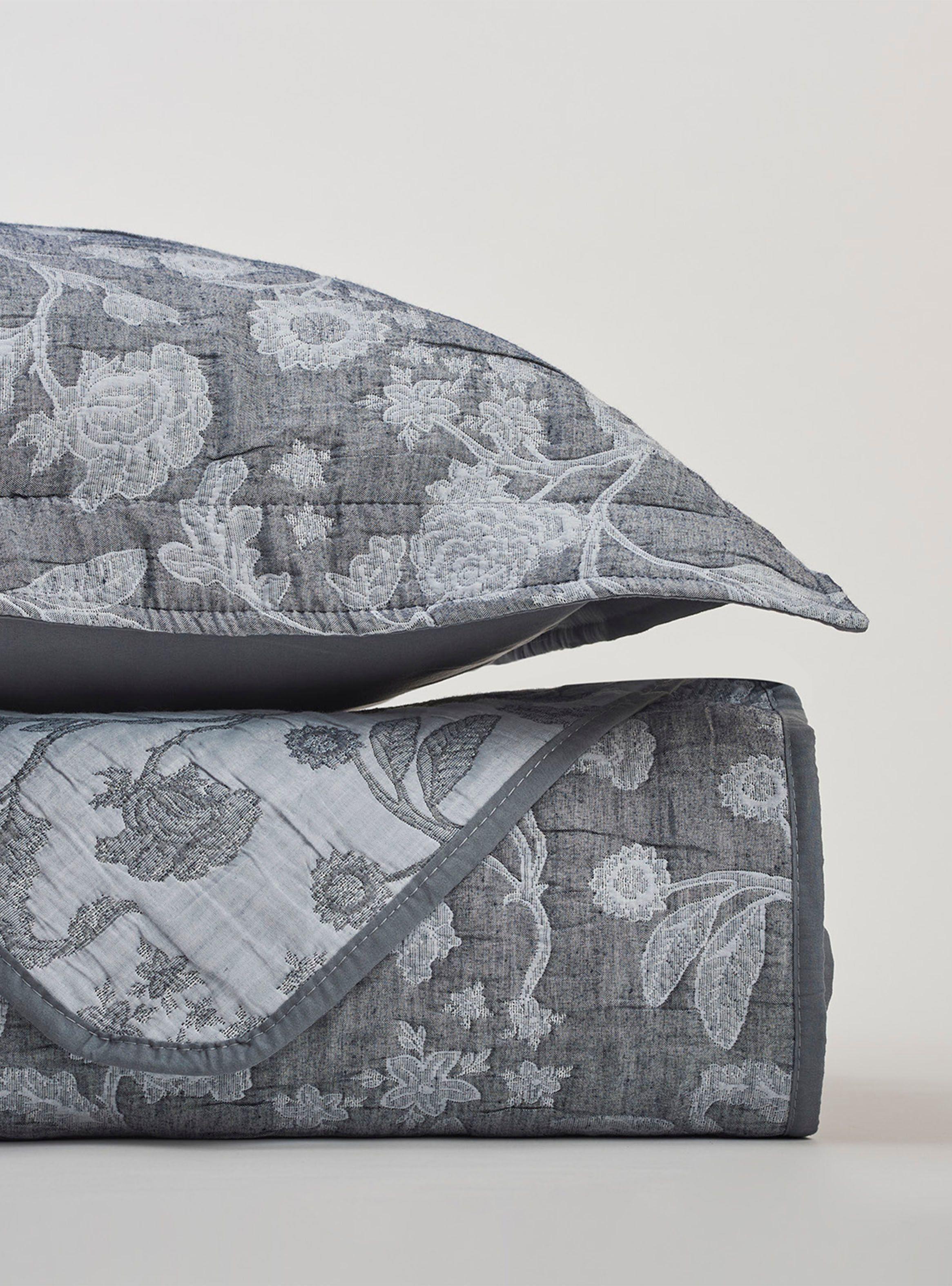 Cubrecama Jacquard Zinnia Azul 1.5 Plazas-2