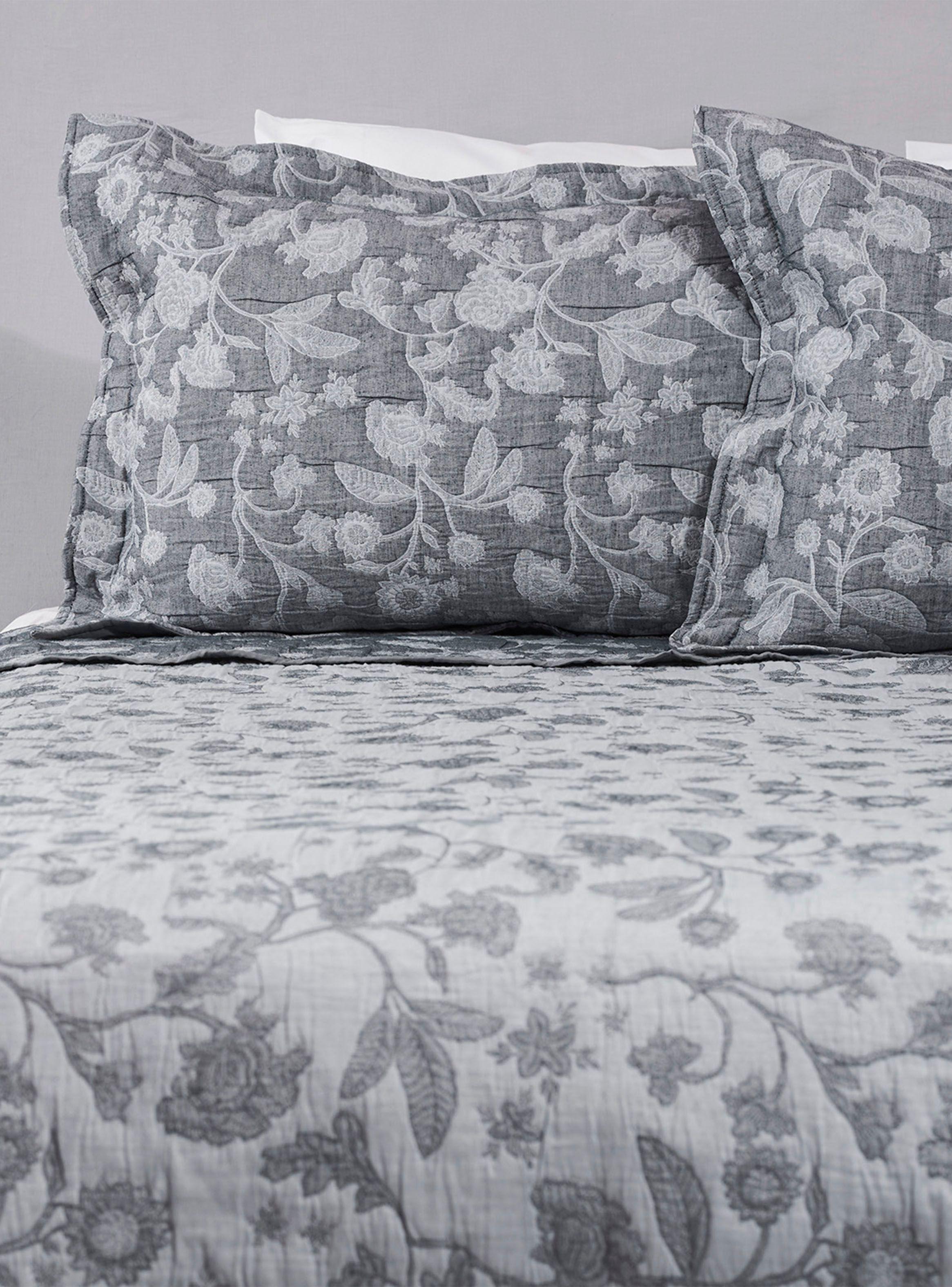 Cubrecama Jacquard Zinnia Azul King-1