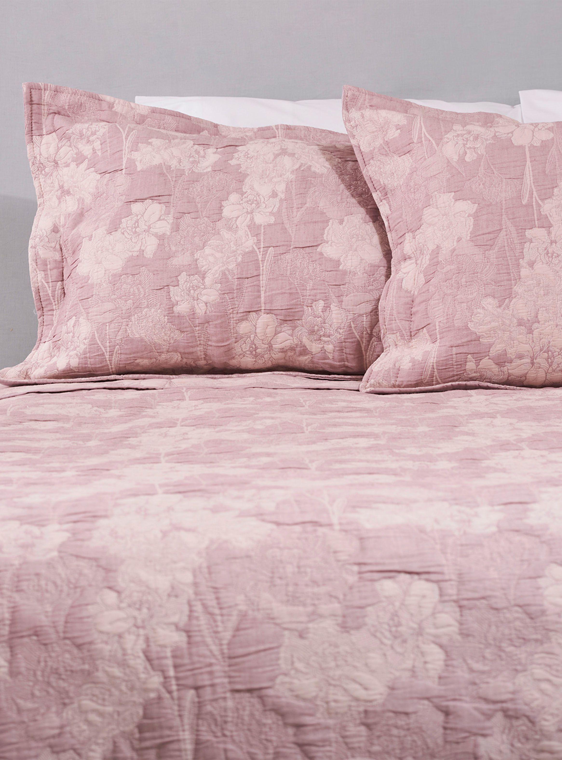 Cubrecama Jacquard Lirios Malva 2 Plazas-0