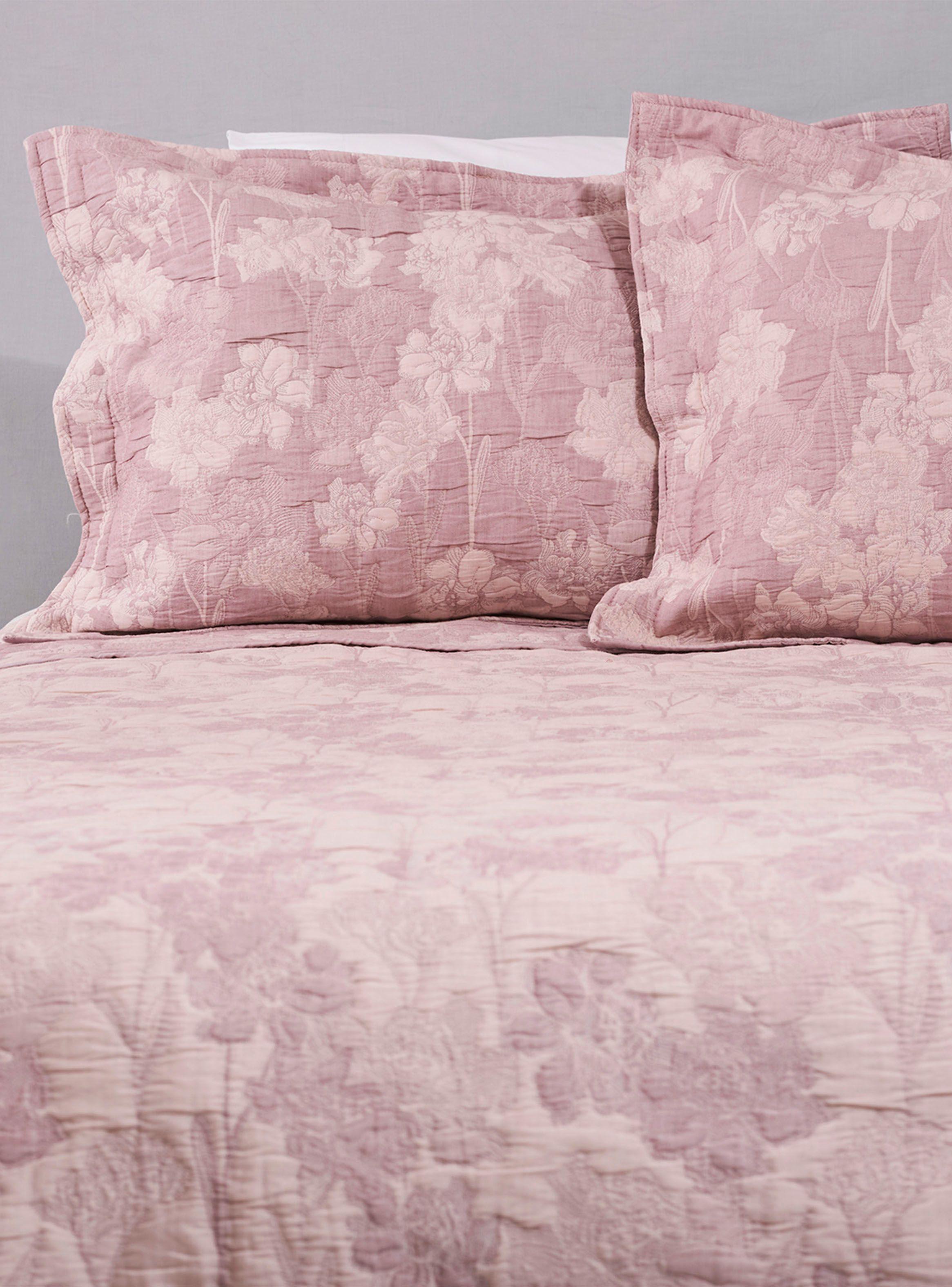 Cubrecama Jacquard Lirios Malva King-1