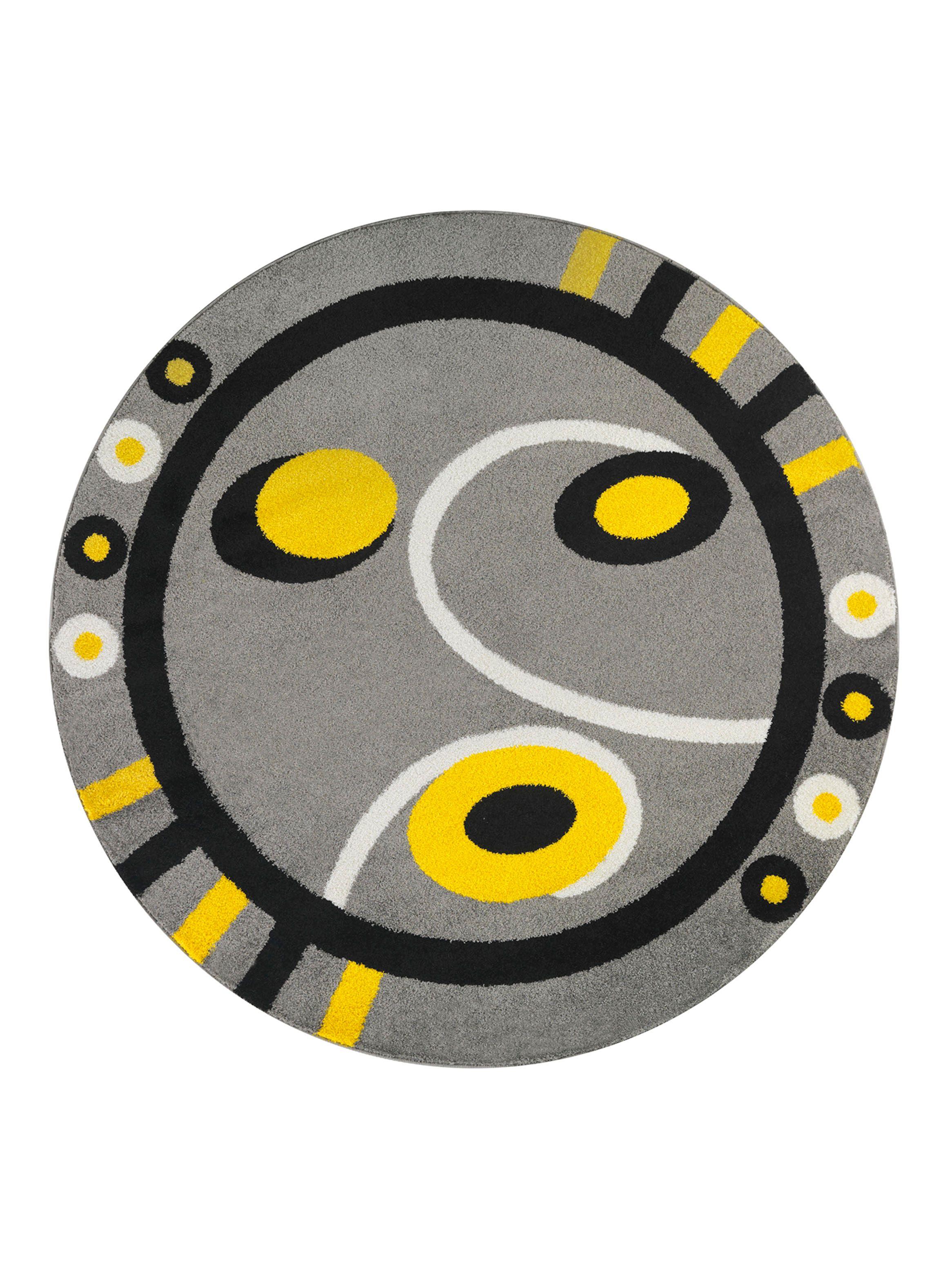 Alfombra Redonda Florida 160 cm x 160 cm Amarillo-0