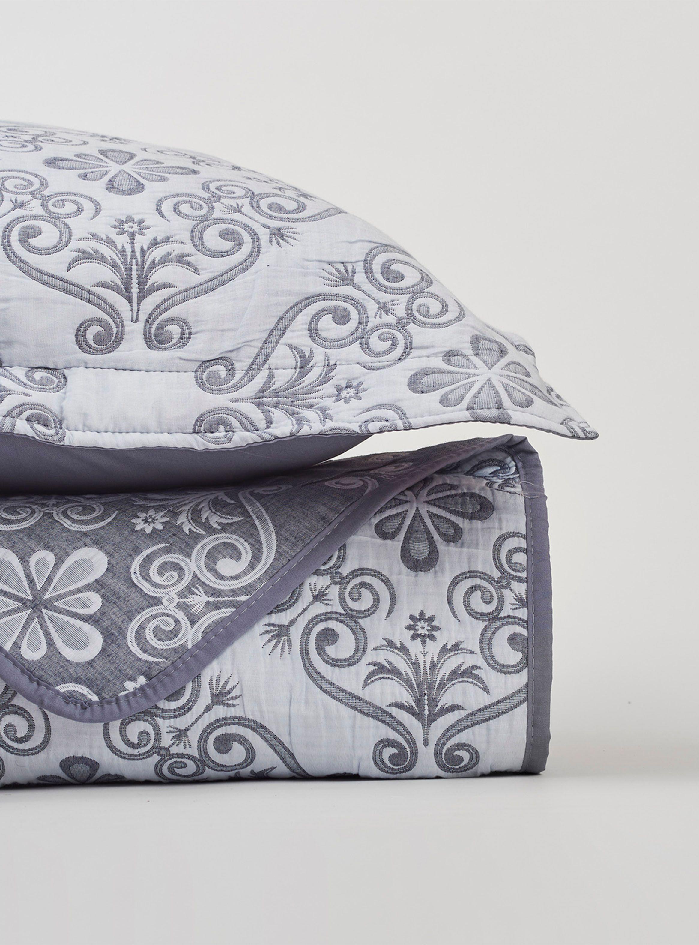 Cubrecama Jacquard Elisé Celeste 1.5 Plazas-2